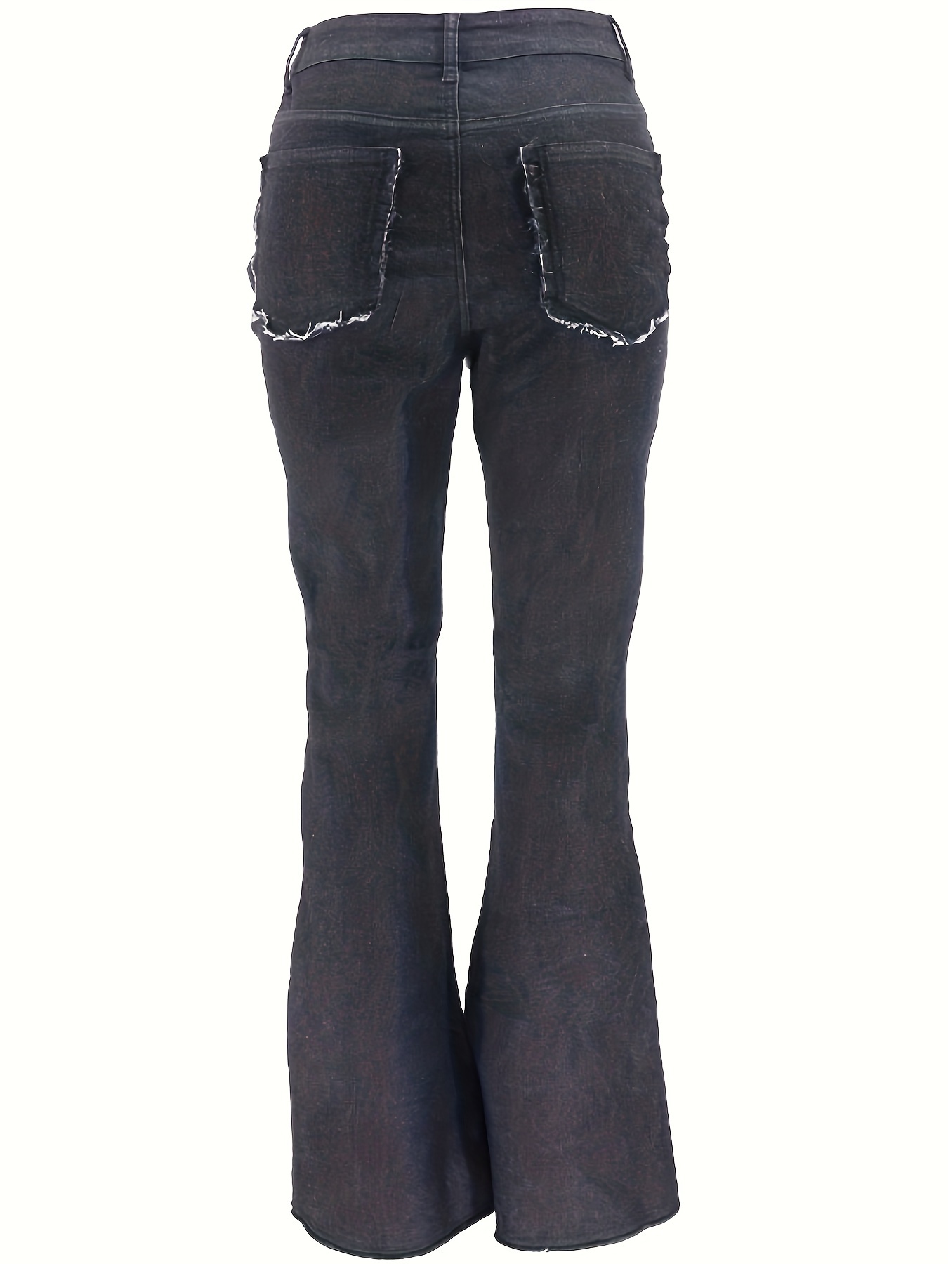Patchwork Contrasting Flared Wide-leg Trousers Jeans