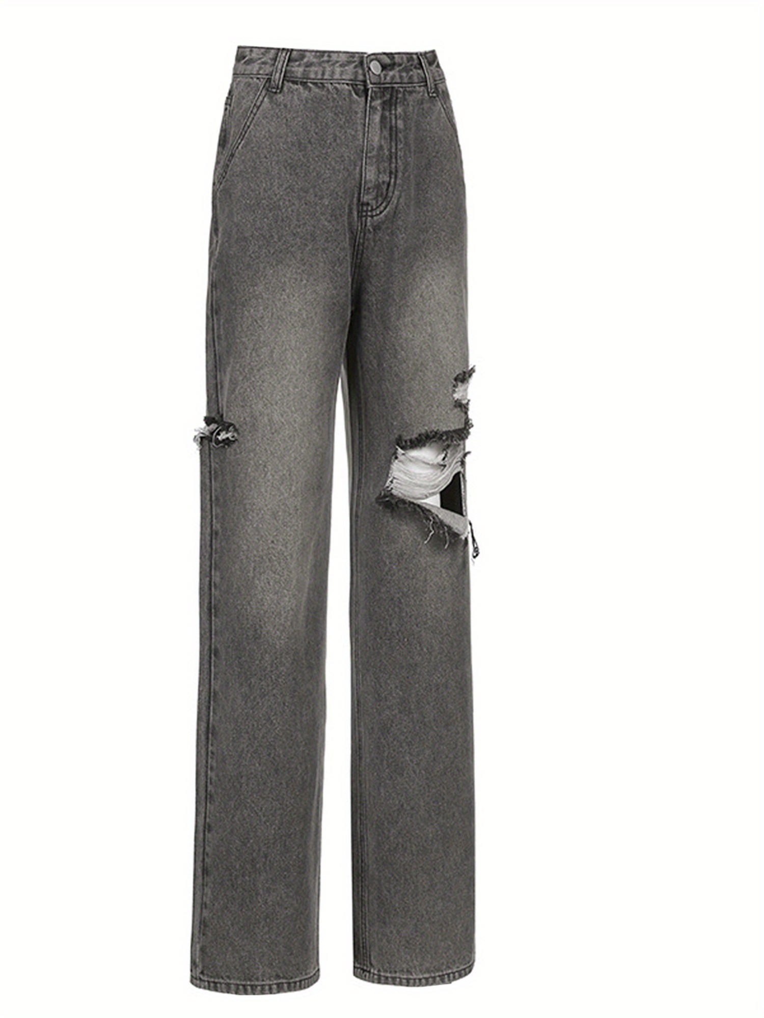 Women Loose Wide-leg Pants, Summer Adults Casual Style High Waist Gradient Jeans