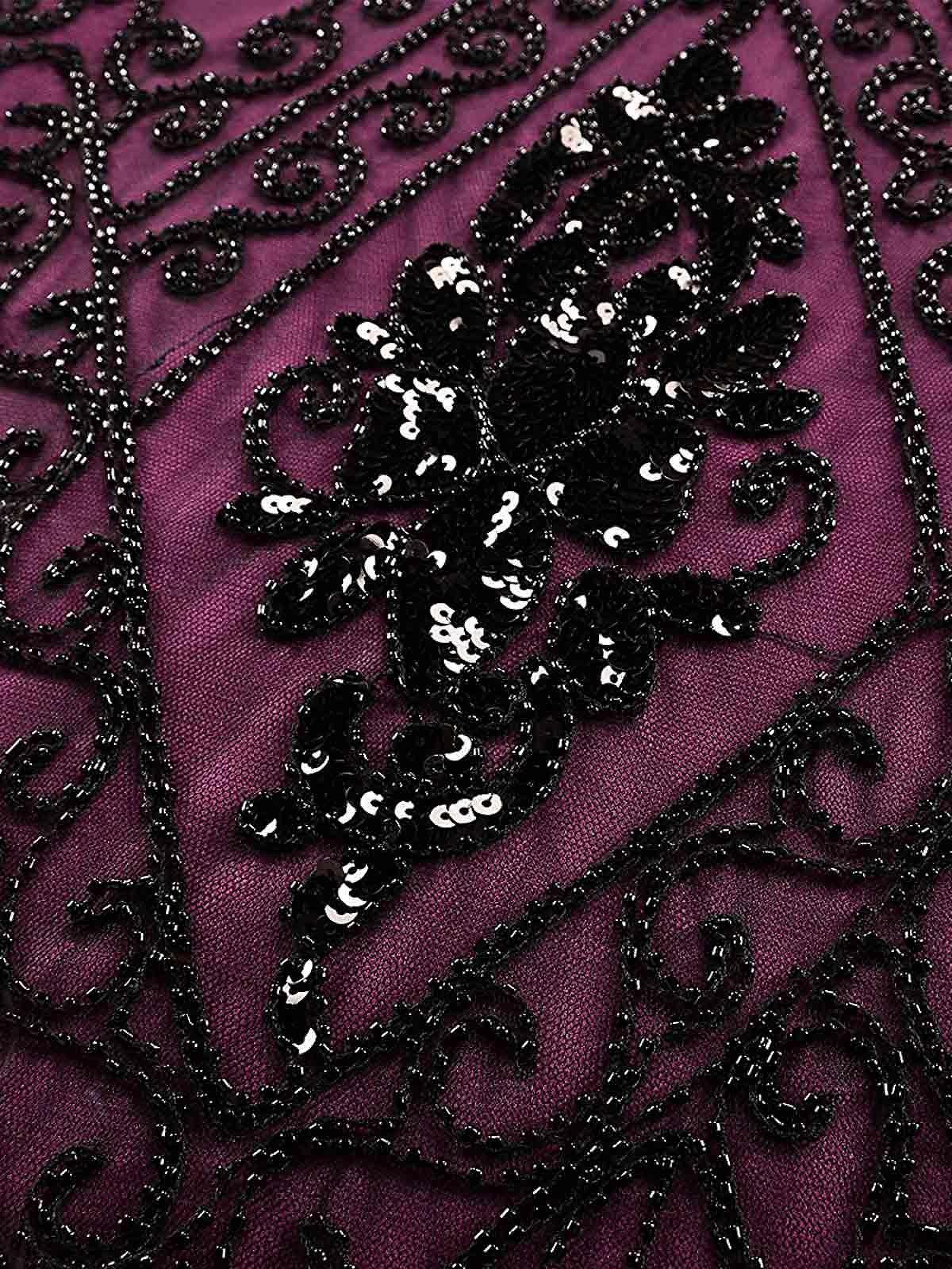 US Warehouse 1920s Sequin Art Deco Flapper Dress