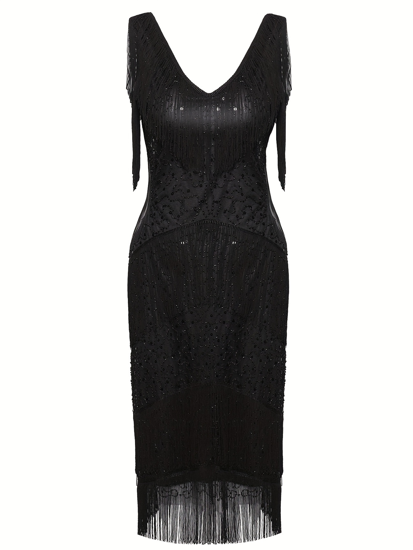 Women's 1920s Flapper Dress V Neck Slip Dress