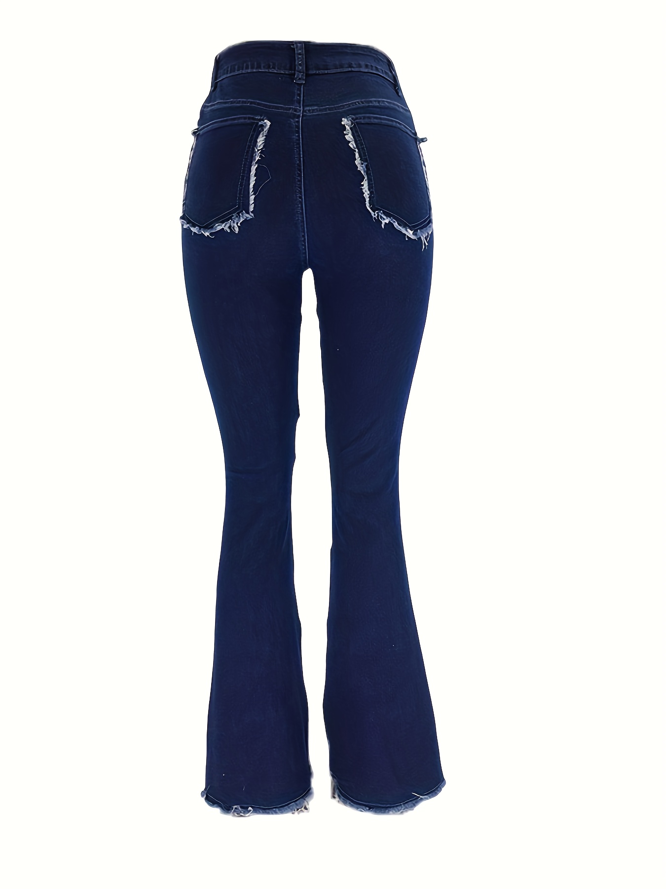 Patchwork Contrasting Flared Wide-leg Trousers Jeans