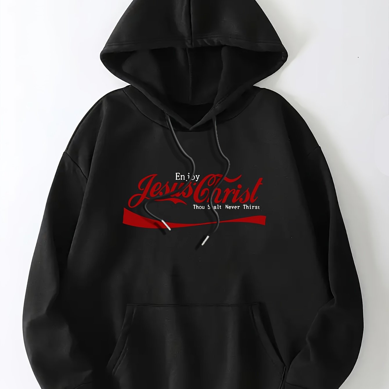 Art Letter Print Hoodie, Casual Kangaroo Pocket Long Sleeve Drawstring Hoodie For Fall & Winter, Women's Clothing