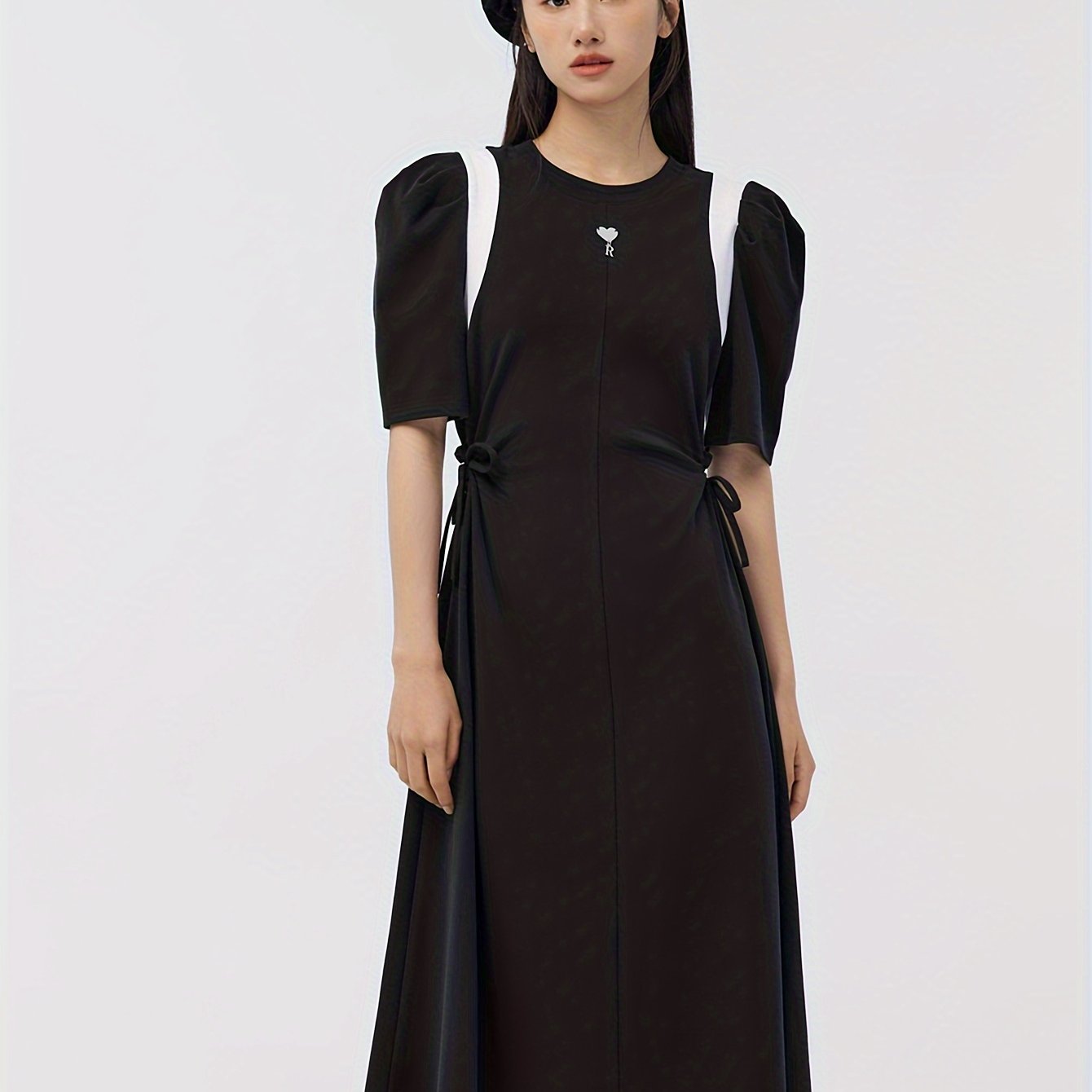 Vibrant Crew Neck Contrast Trim Dress - Elegant Short Sleeve Spring & Summer Essential, Flattering Womens Clothing for Warm Weather, Perfect for Outdoor Activities and Casual Events