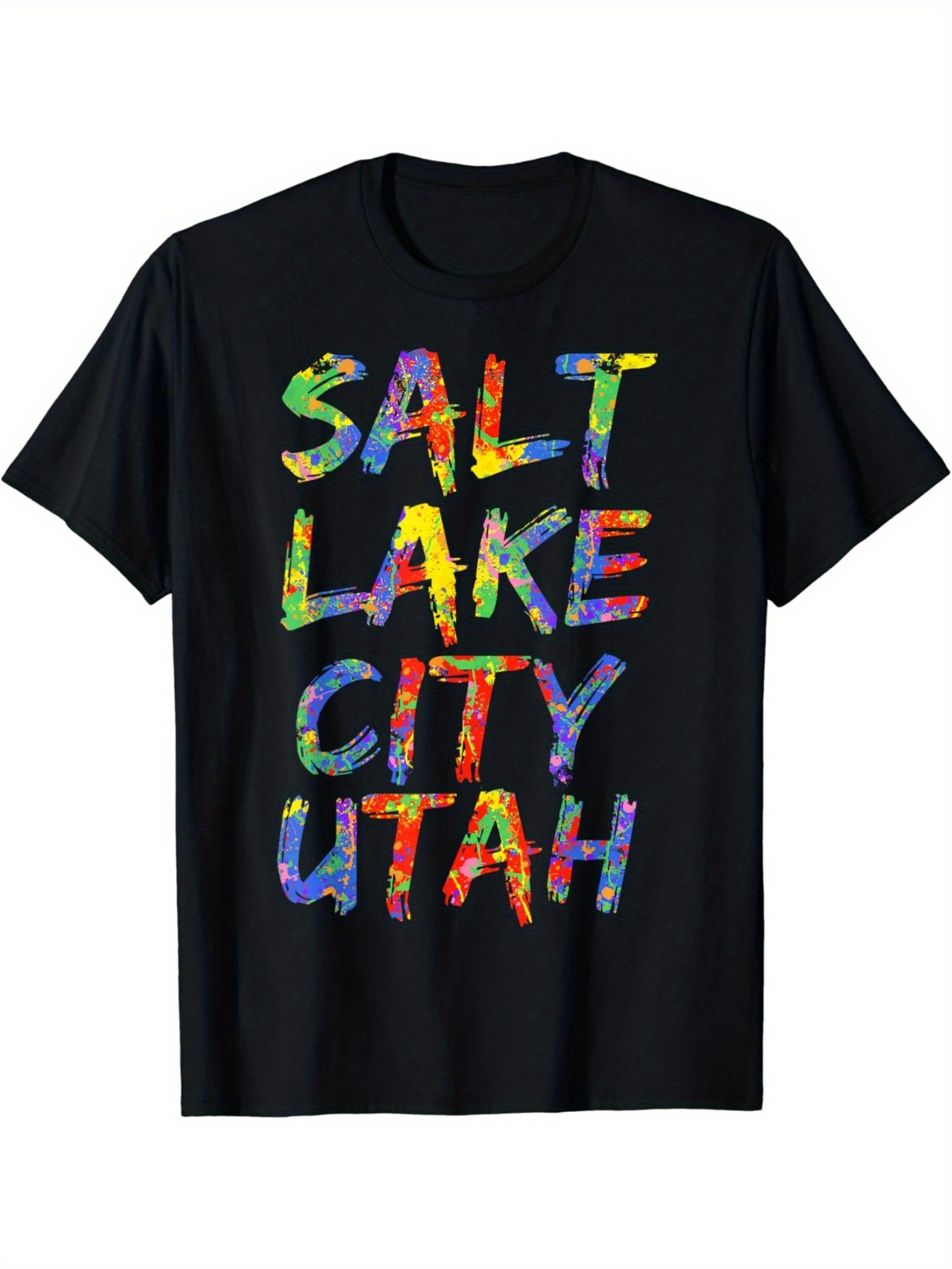 Salt Lake City Colorful Rainbow Utah Art Gift Salt Lake City T-Shirt