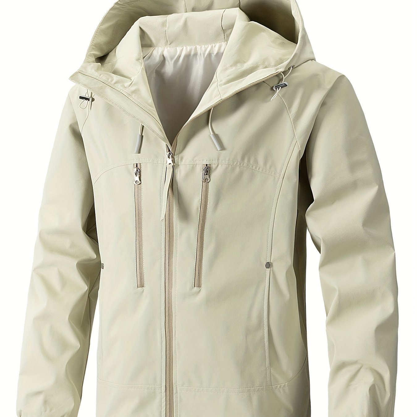 Men's Casual Zip-Up Hooded Jacket, Breathable Lightweight Multi-Pocket Jacket For Spring\u002FFall Outdoor Activity