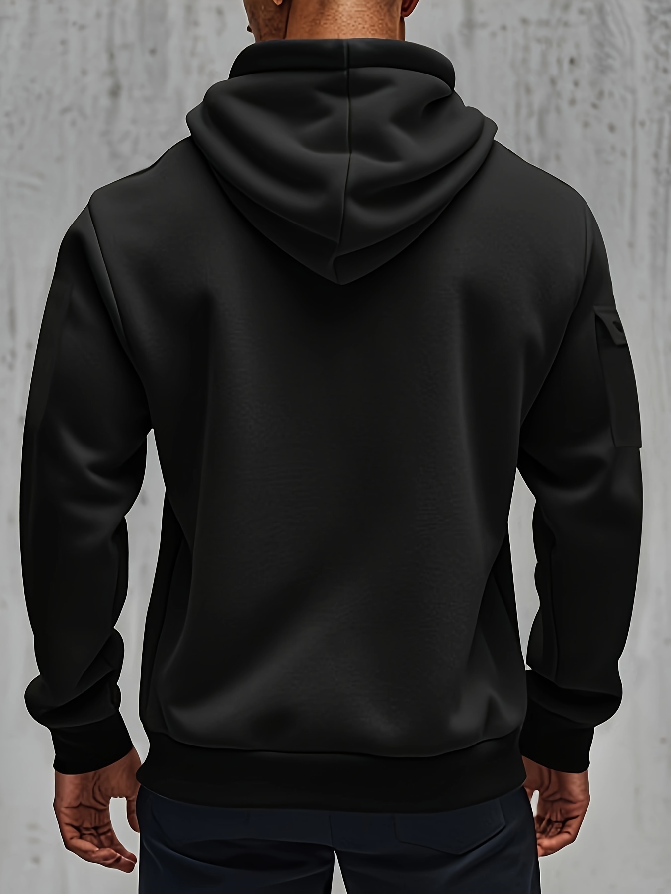 Men's Quarter-Zip Hoodie With Pockets, Men's Spring And Autumn Fashionable Pullover