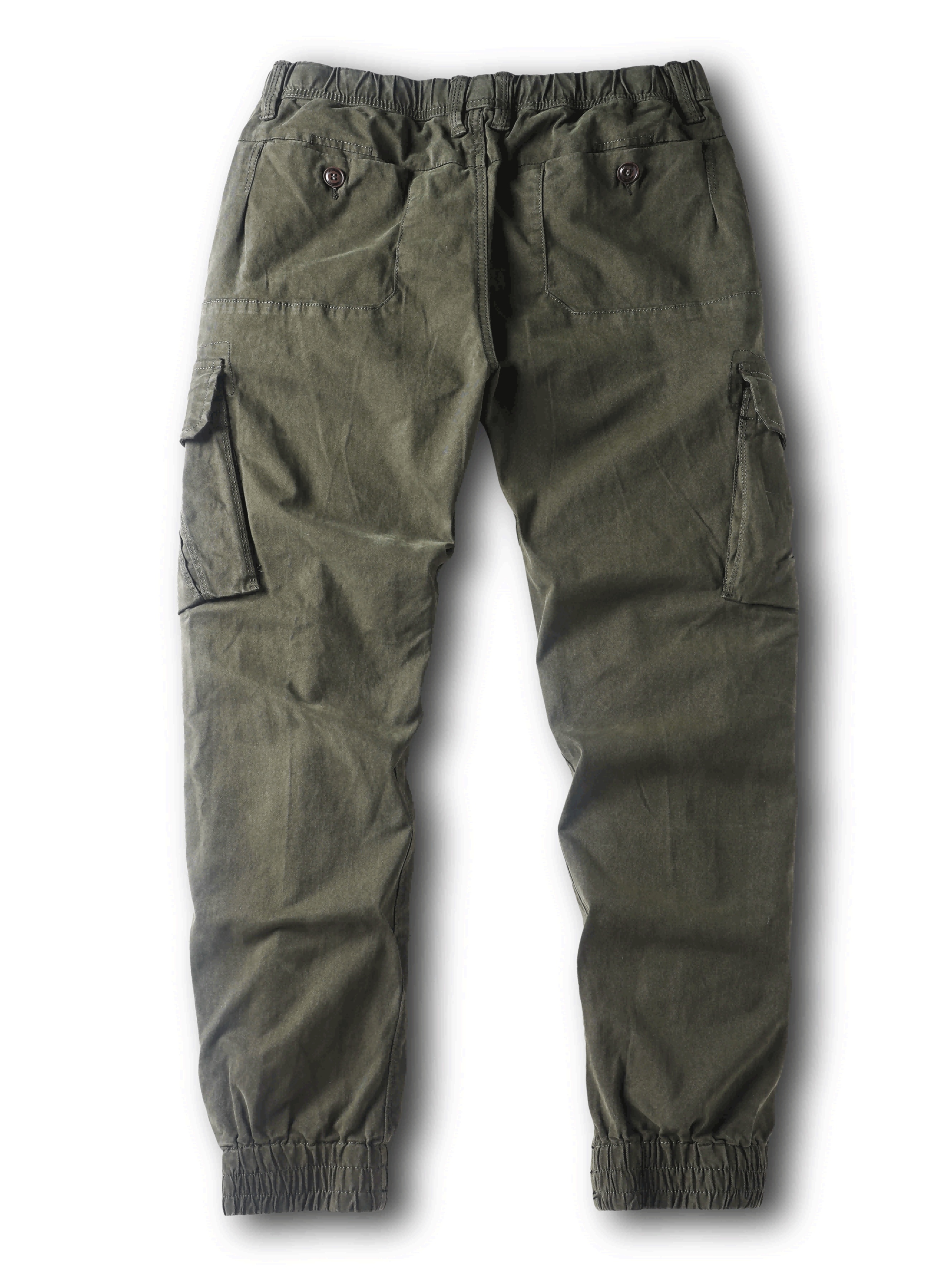 Men's Solid Cargo Pants With Multi Pockets, Causal Cotton Trousers For Outdoor Activities