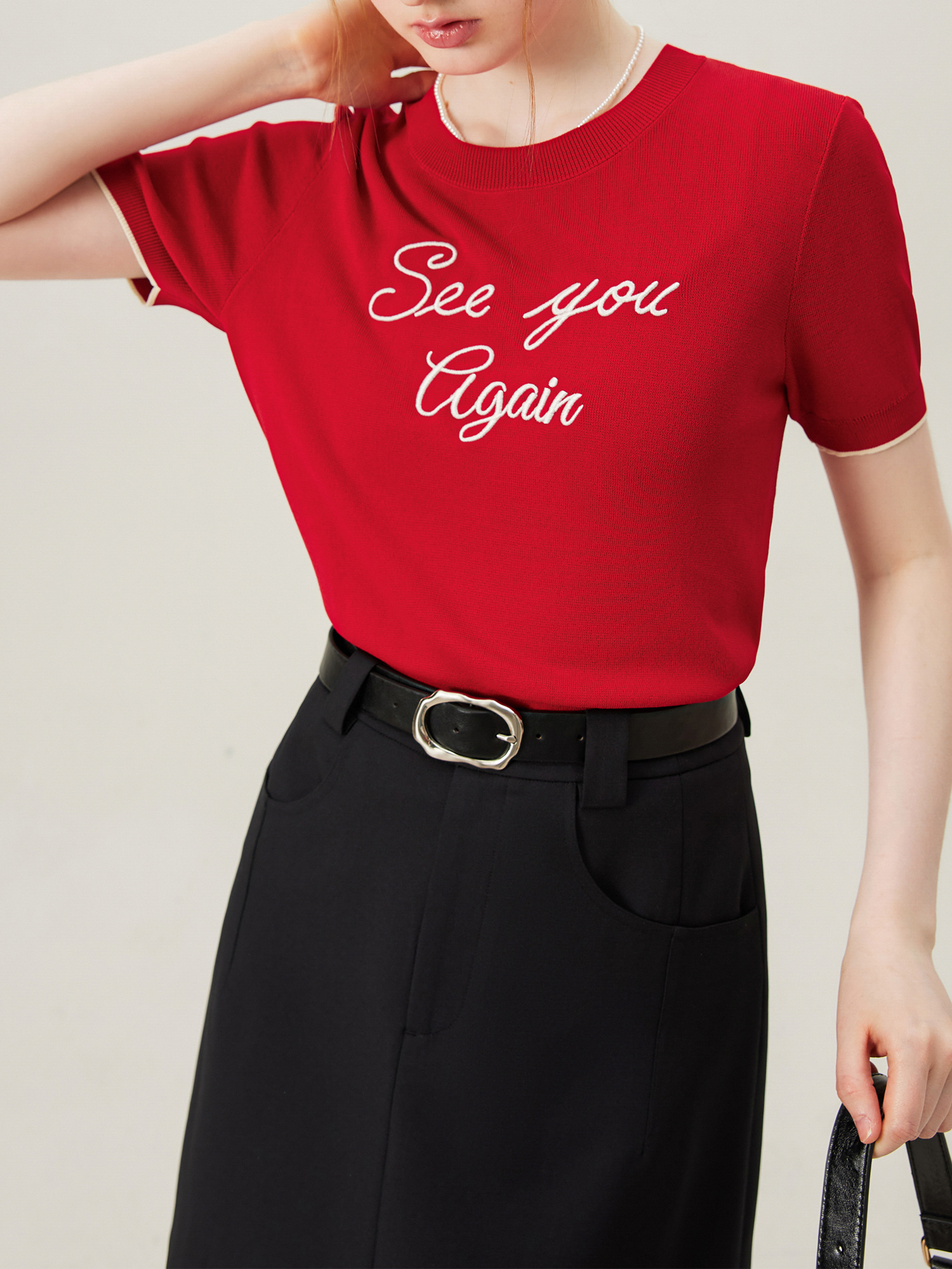 Letter Print Crew Neck T-Shirt, Casual Short Sleeve T-Shirt For Spring & Summer, Women's Clothing