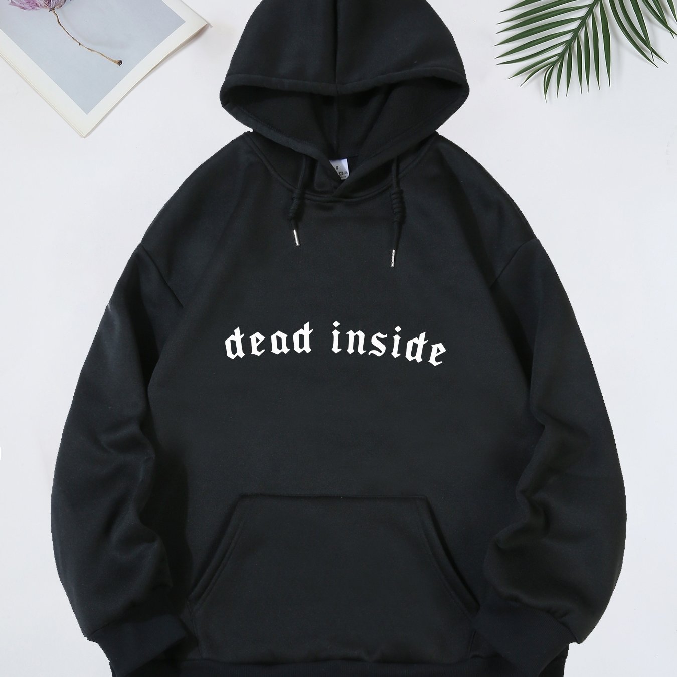 Letter Print Kangaroo Pocket Drawstring Hooded Sweatshirt, Long Sleeve Pullover Casual Hoodie, Women's Clothing