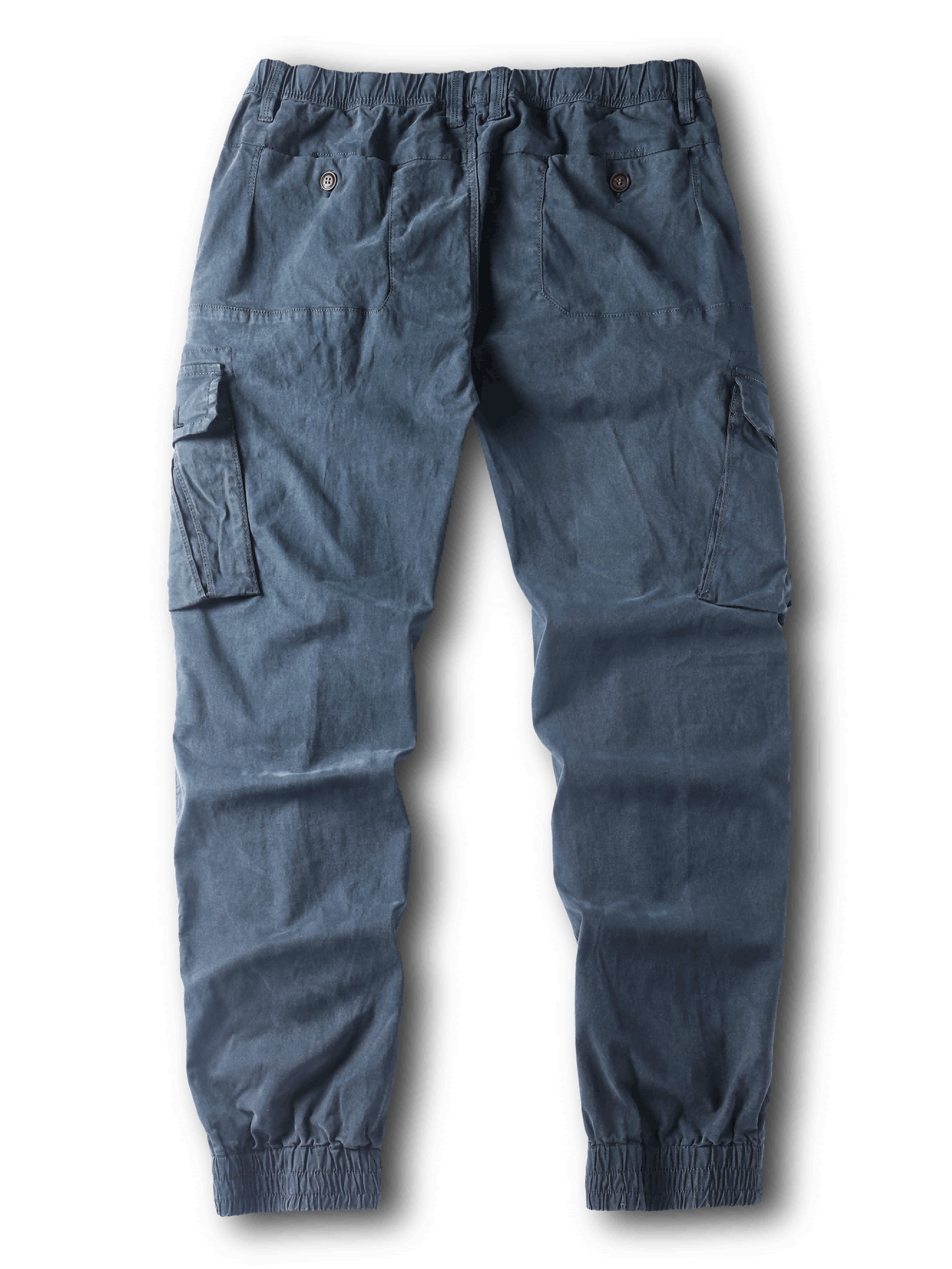 Men's Solid Cargo Pants With Multi Pockets, Causal Cotton Trousers For Outdoor Activities