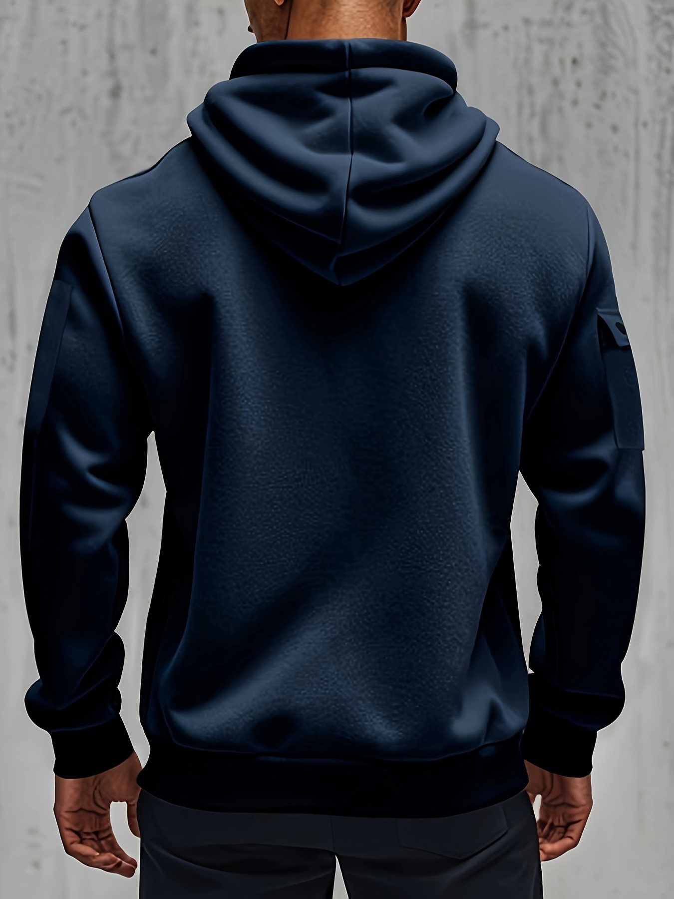 Men's Quarter-Zip Hoodie With Pockets, Men's Spring And Autumn Fashionable Pullover