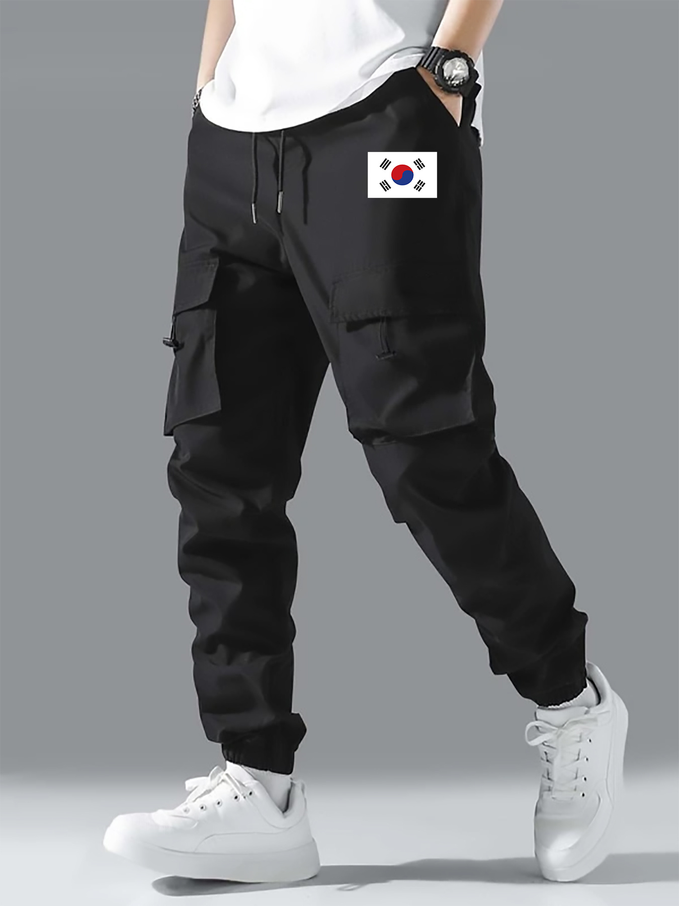German Flag-Inspired Men's Casual Cargo Pants - Stylish & Comfortable, Perfect for All Seasons
