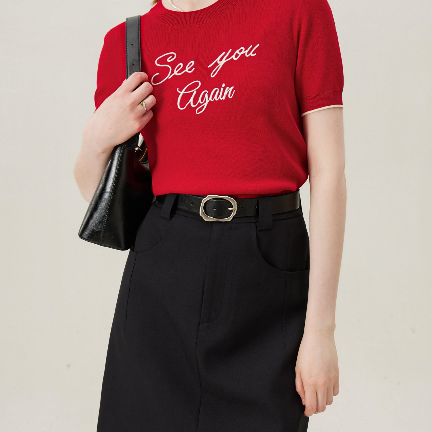 Letter Print Crew Neck T-Shirt, Casual Short Sleeve T-Shirt For Spring & Summer, Women's Clothing