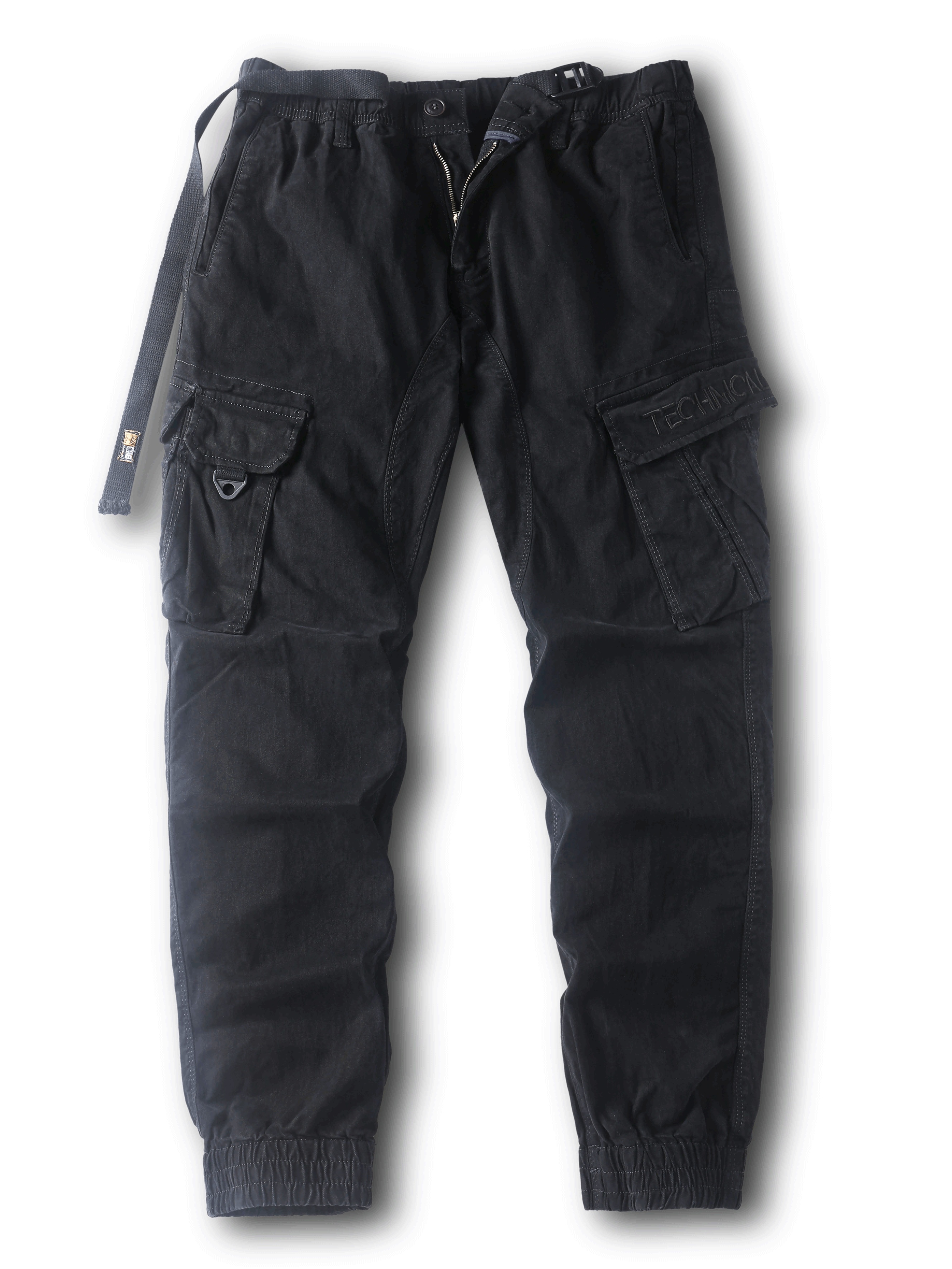 Men's Solid Cargo Pants With Multi Pockets, Causal Cotton Trousers For Outdoor Activities