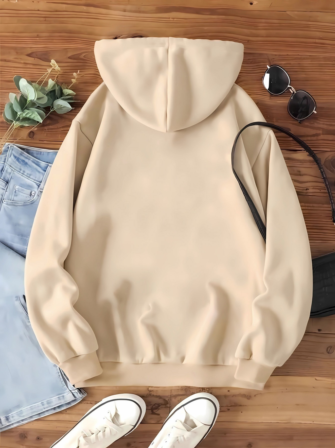 Halloween Theme Print Drawstring Hoodie, Casual Long Sleeve Kangaroo Pocket Hoodie Sweatshirt, Women's Clothing