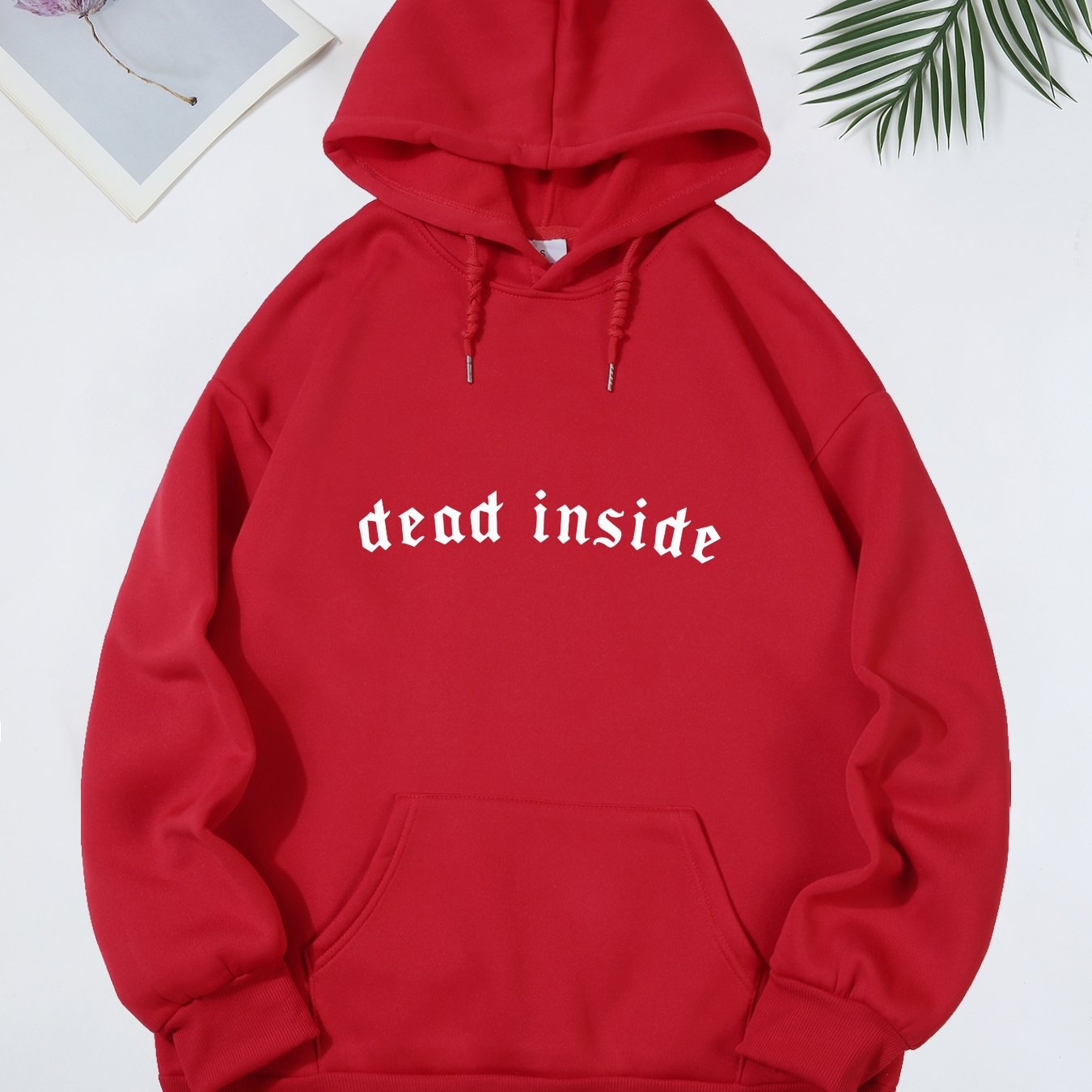 Letter Print Kangaroo Pocket Drawstring Hooded Sweatshirt, Long Sleeve Pullover Casual Hoodie, Women's Clothing