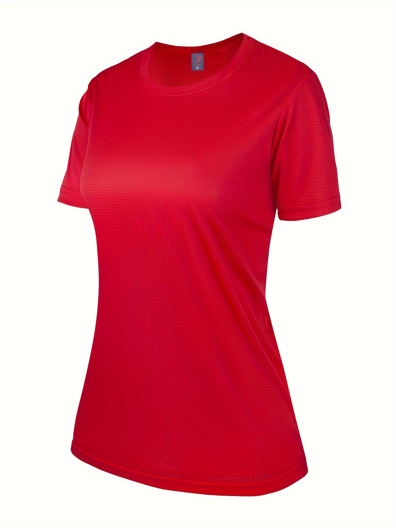 6 Pack Quick Dry Athletic T-shirt, Casual Crew Neck Short Sleeve Basic T-shirt, Women's Clothing