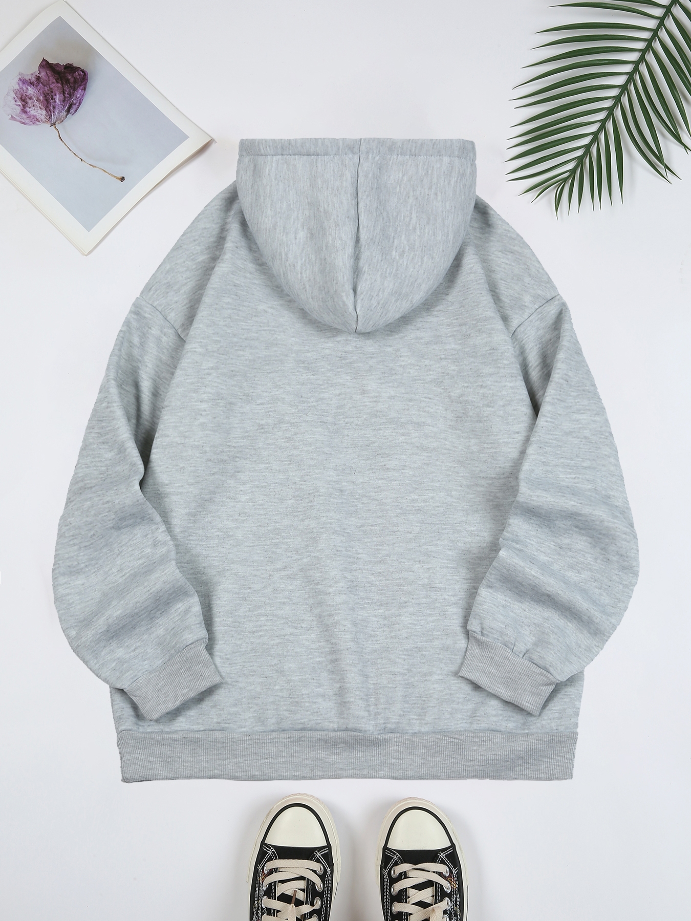 Letter Print Kangaroo Pocket Drawstring Hooded Sweatshirt, Long Sleeve Pullover Casual Hoodie, Women's Clothing