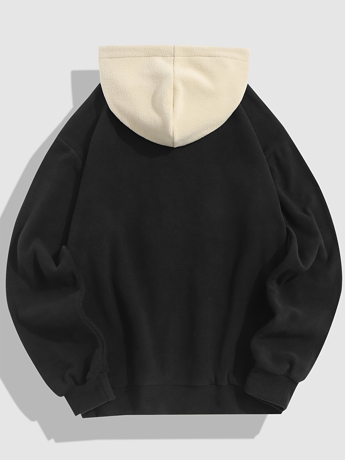 ZAFUL Streetwear Colourblocked Letter Mountain Embroidered Polar Fleece Vintage Hoodie