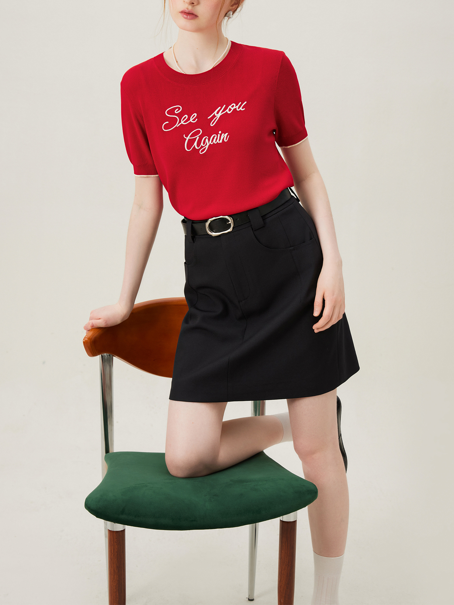 Letter Print Crew Neck T-Shirt, Casual Short Sleeve T-Shirt For Spring & Summer, Women's Clothing