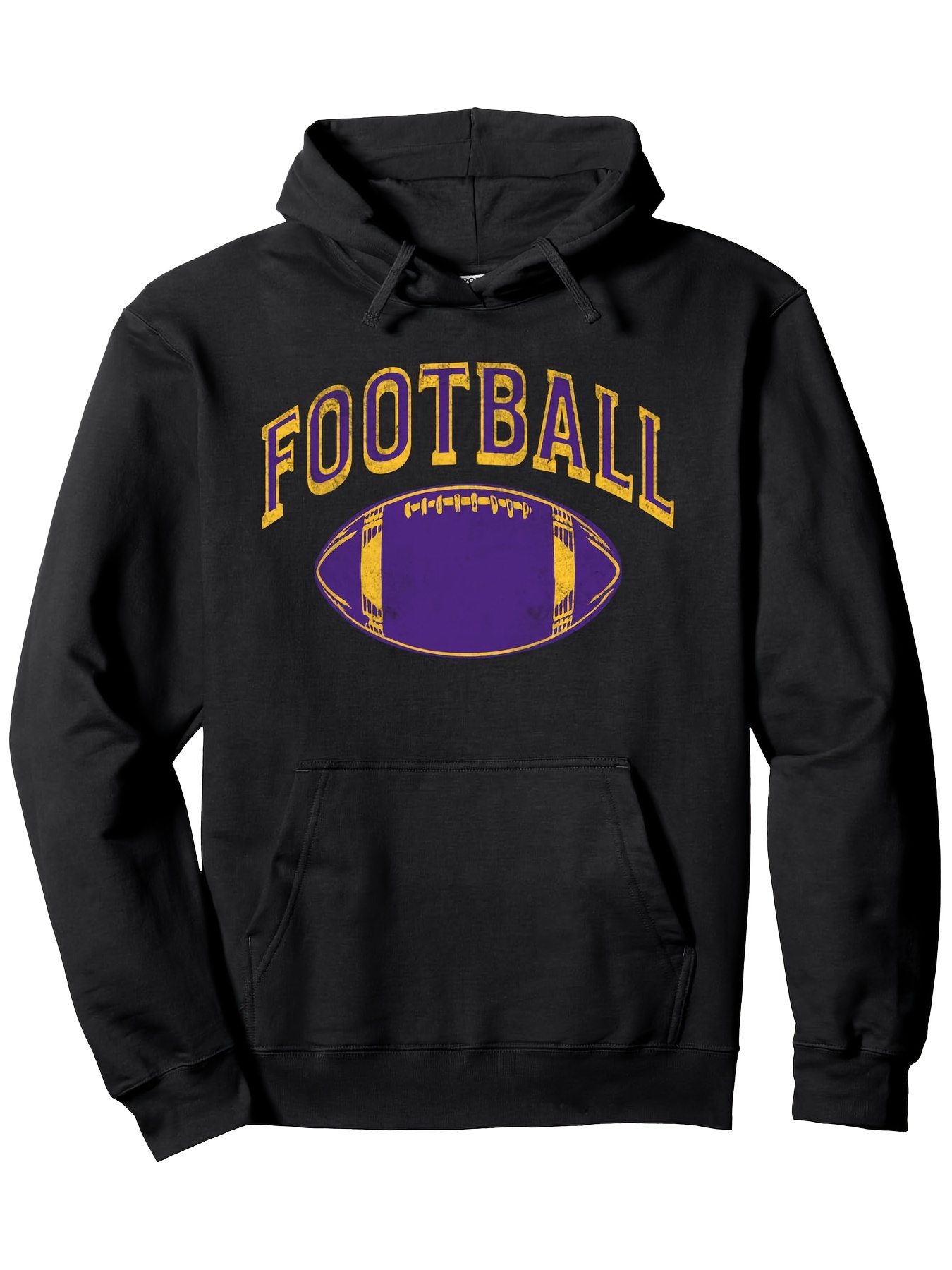 Football Purple & Gold Game Day Pullover Hoodie, 280g