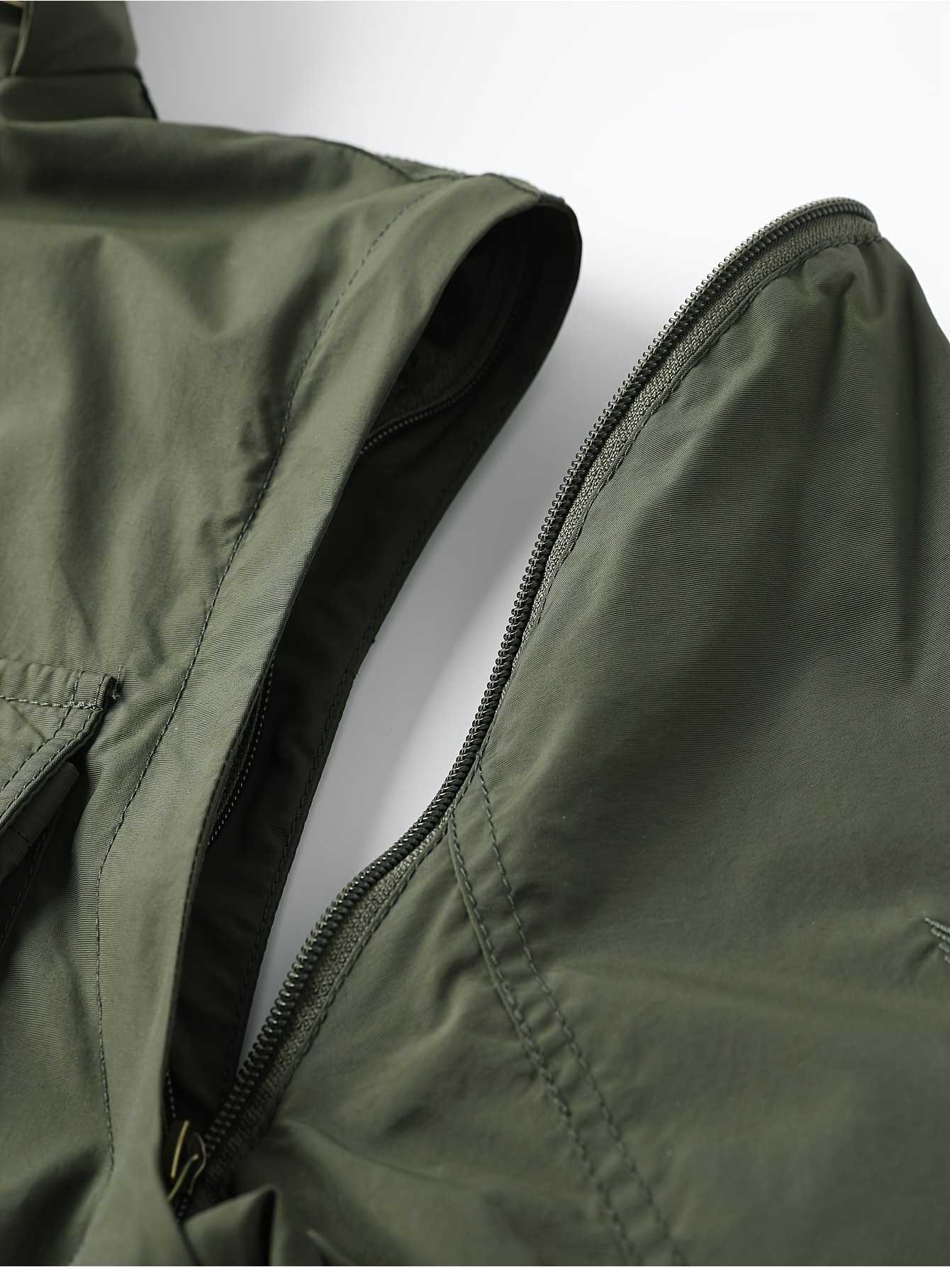 Detachable Windbreaker Hooded Jacket, Men's Casual Waterproof Multi Pocket Cargo Jacket Vest For Outdoor Activities