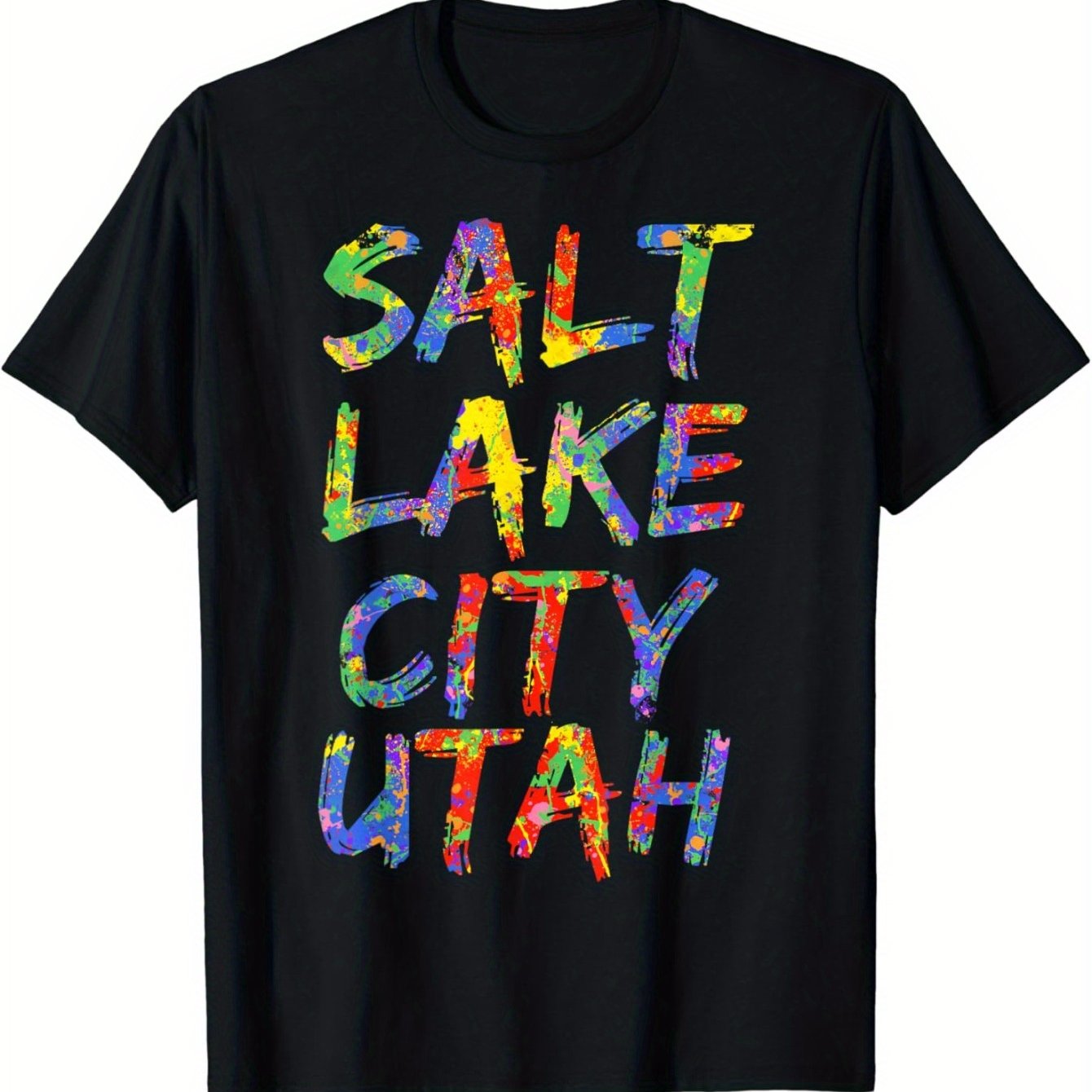 Salt Lake City Colorful Rainbow Utah Art Gift Salt Lake City T-Shirt