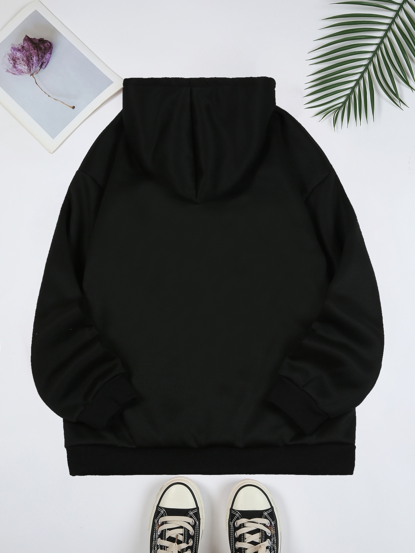 Letter Print Kangaroo Pocket Drawstring Hooded Sweatshirt, Long Sleeve Pullover Casual Hoodie, Women's Clothing