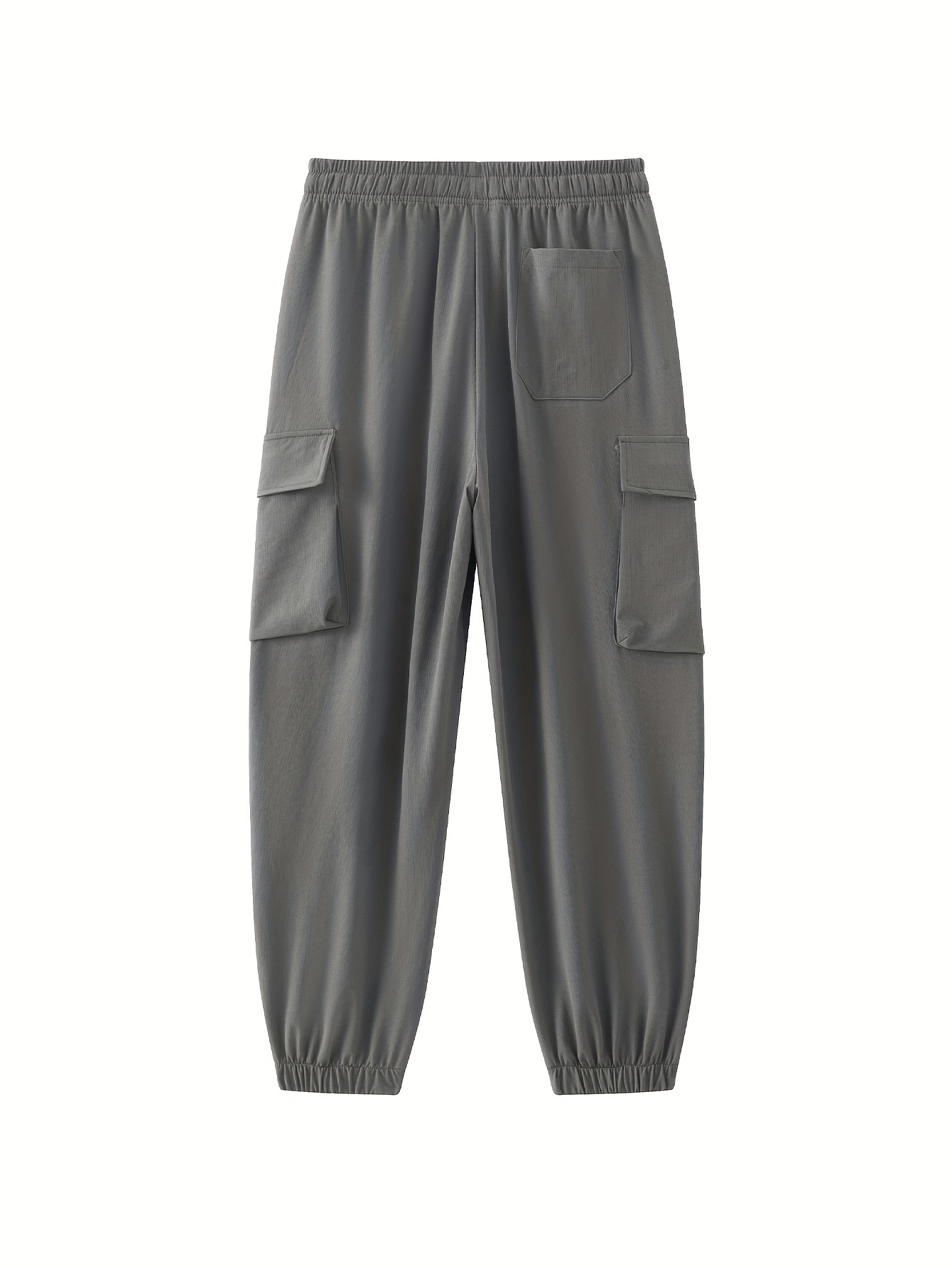 Men's Cargo Shorts With Drawstring And Pockets In Solid Color, Loose Fit And Trendy For Casual Wear