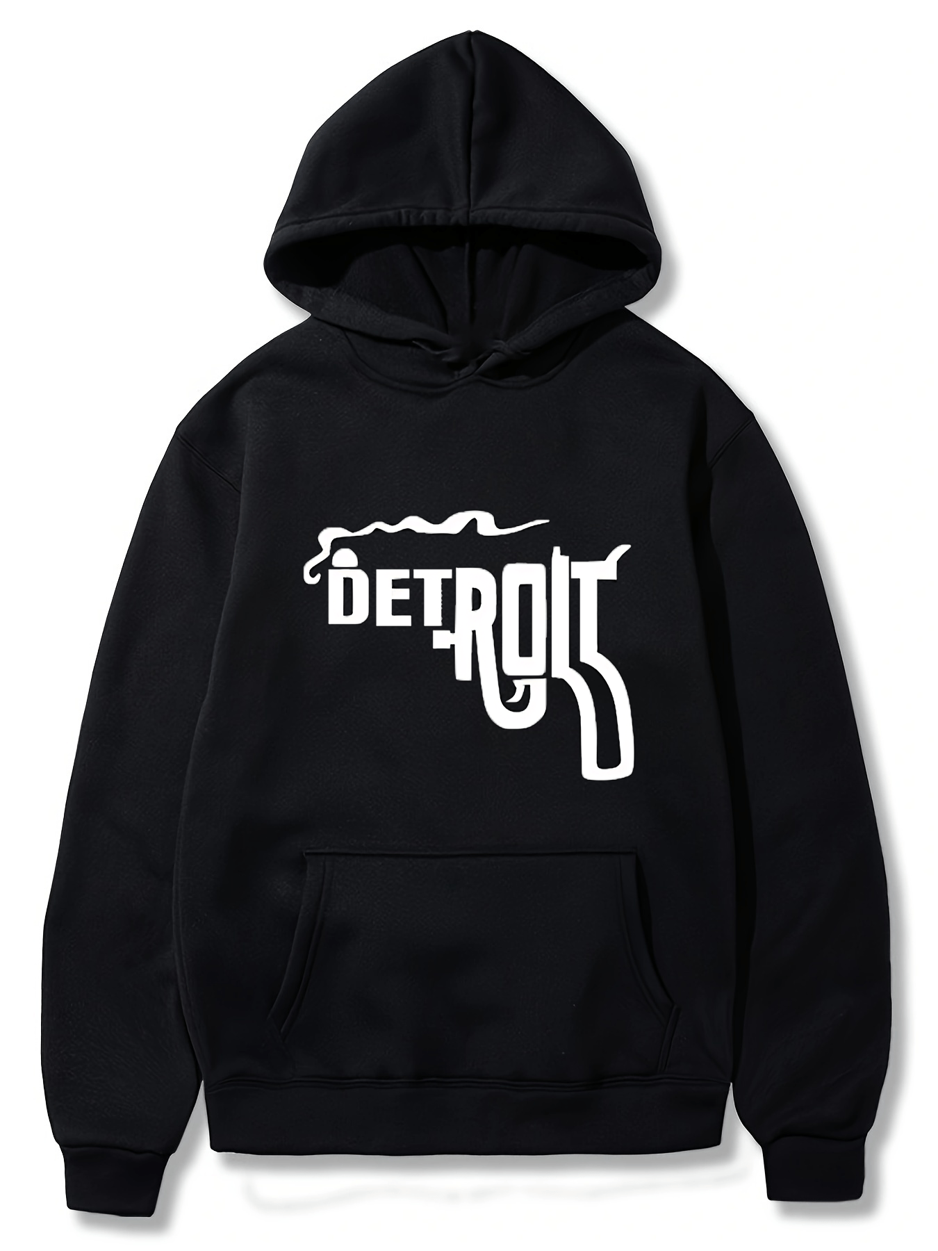 Detroit Smoking Gun Vintage Graphic Print, Men's Pure Cotton Crew Neck Short Sleeve T-shirt, Stylish & Trendy & Cozy For Casual Summer Wear