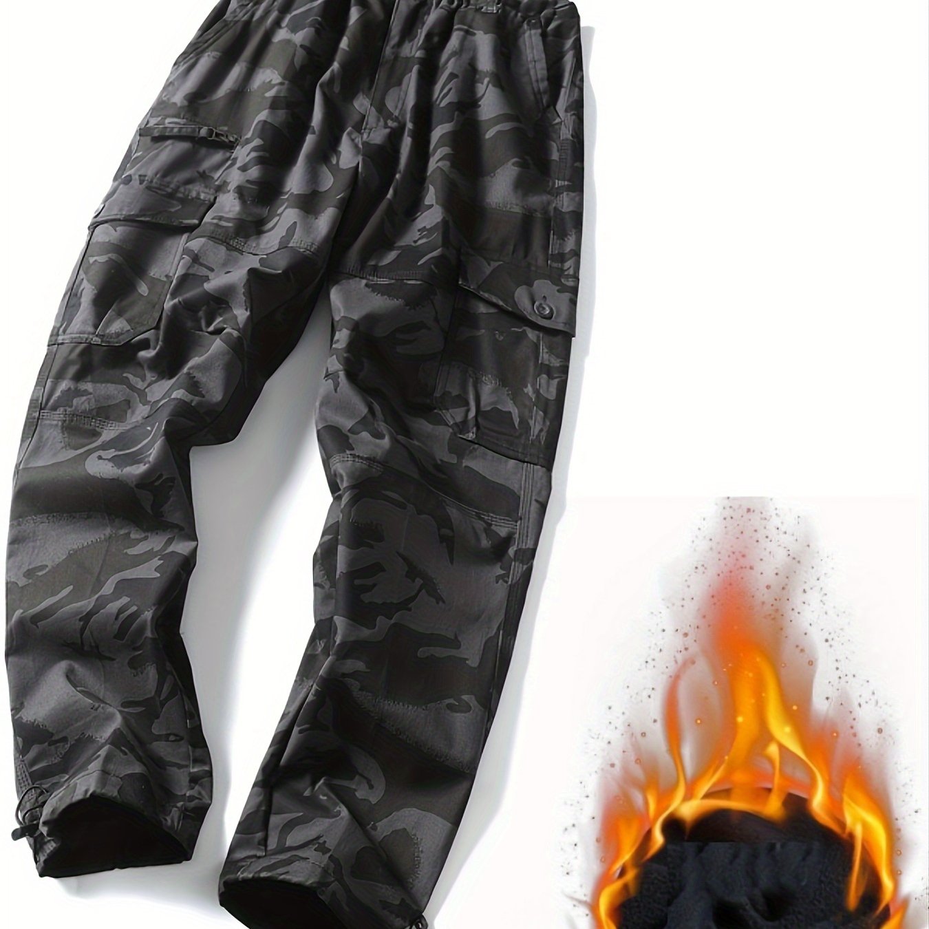 Relaxed Fit Cotton Cargo Pants - Multi Flap Pockets, Loose Straight Leg, Breathable, Water-Resistant, Durable, Comfortable Outdoor Work Pants for Hiking, Fishing, Angling, and Casual Wear