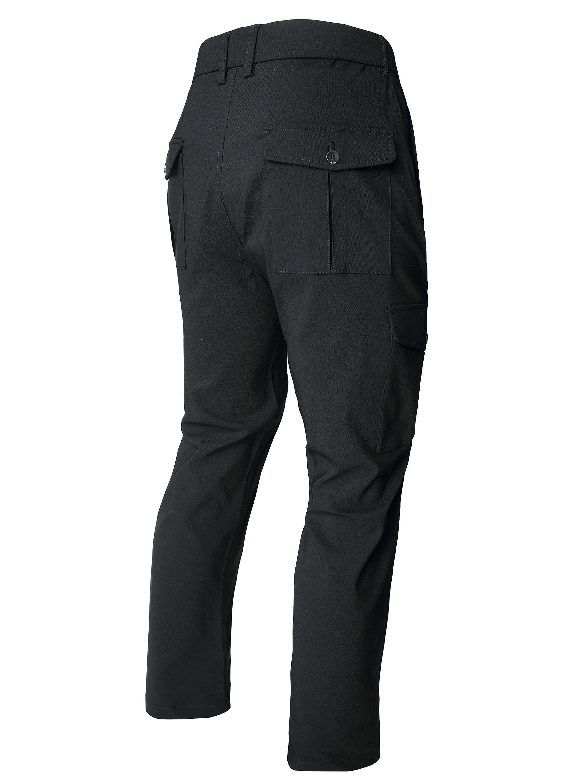 2pcs Solid Casual Pants For Men, Mid Waist Mid Stretch Cargo Pants With Flap Pockets, Male's Versatile Bottoms For All Seasons Hiking And Outdoors Activities