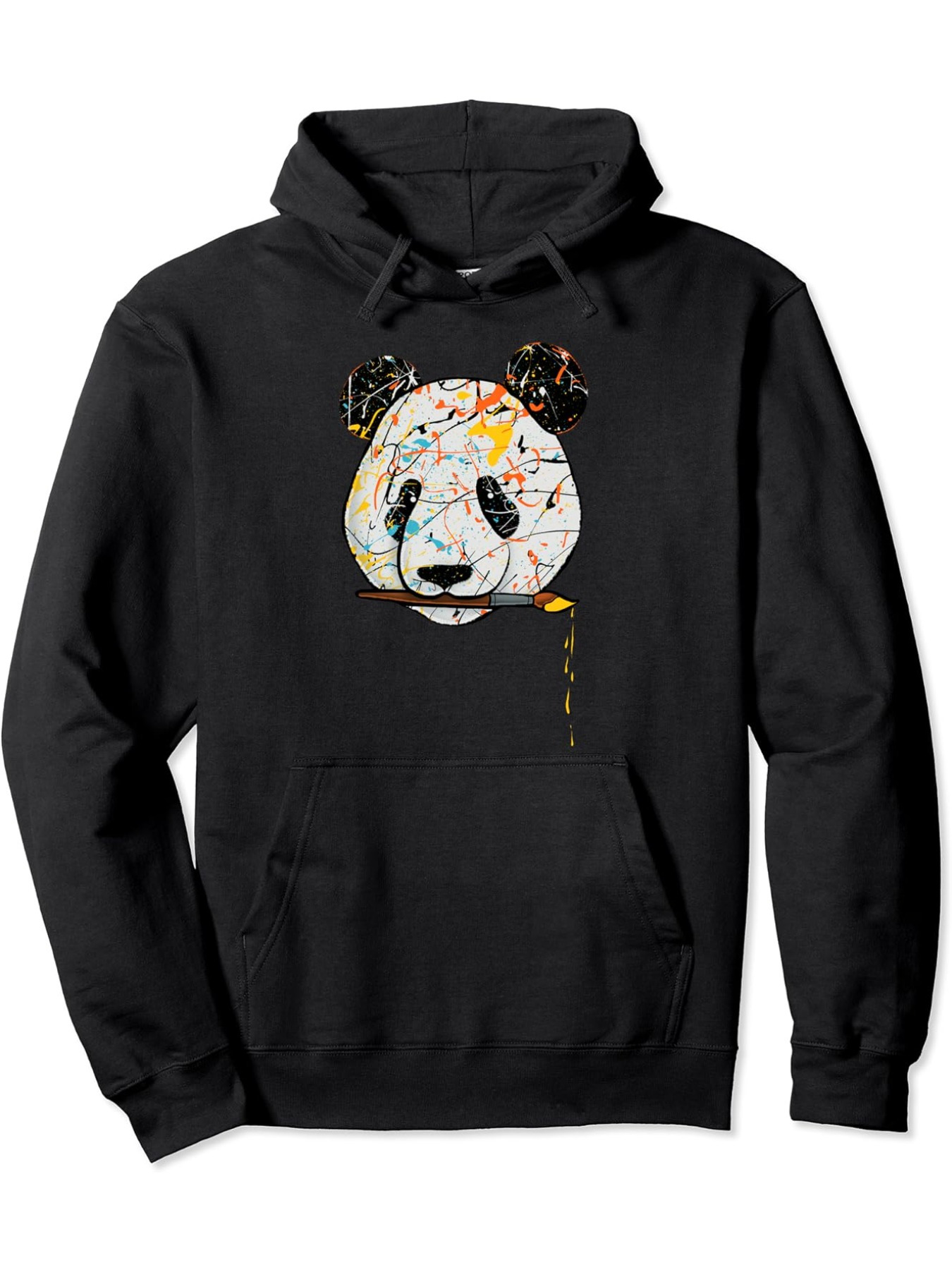 Panda Painter Pullover Hoodie, Crew Neck Sweatshirt, Ultra Soft, Breathable, Four Seasons Casual Hooded Sweatshirt, Perfect for Daily Wear, Casual Outings