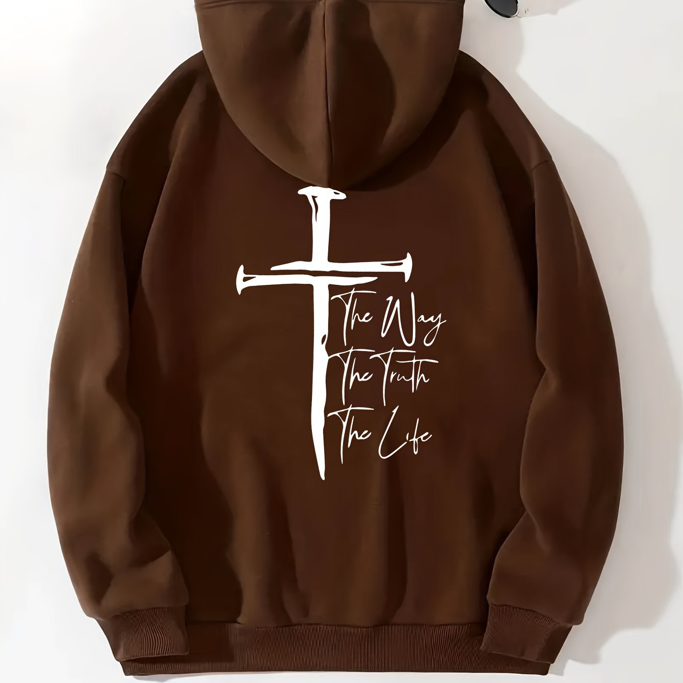 Art Letter Print Hoodie, Casual Kangaroo Pocket Long Sleeve Drop Shoulder Drawstring Hoodie For Fall & Winter, Women's Clothing