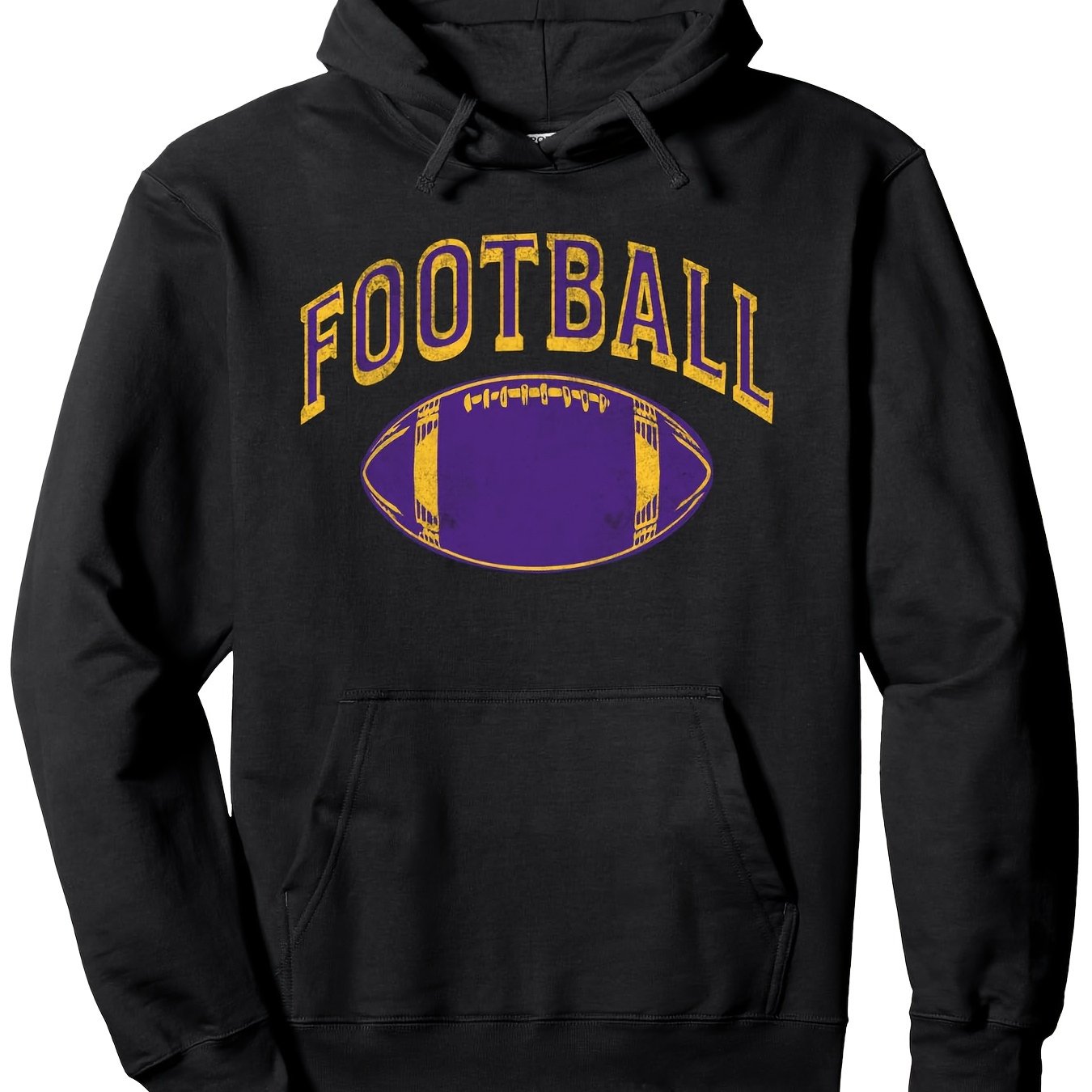 Football Purple & Gold Game Day Pullover Hoodie, 280g