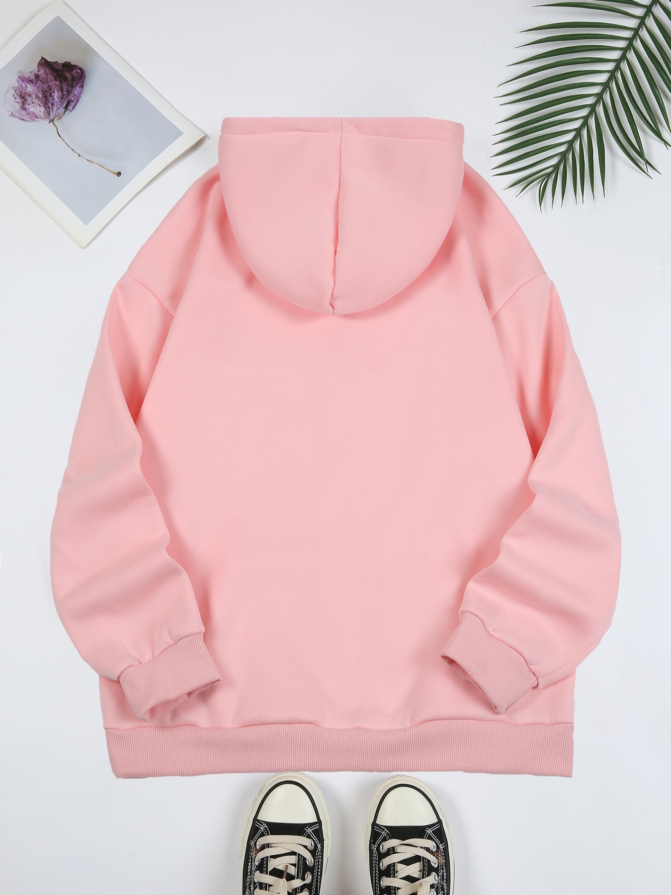 Letter Print Kangaroo Pocket Drawstring Hooded Sweatshirt, Long Sleeve Pullover Casual Hoodie, Women's Clothing