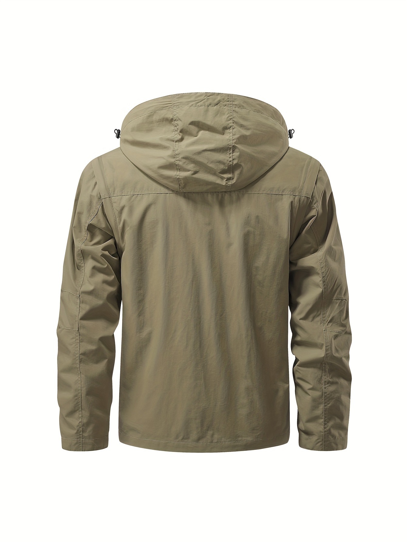 Detachable Windbreaker Hooded Jacket, Men's Casual Waterproof Multi Pocket Cargo Jacket Vest For Outdoor Activities