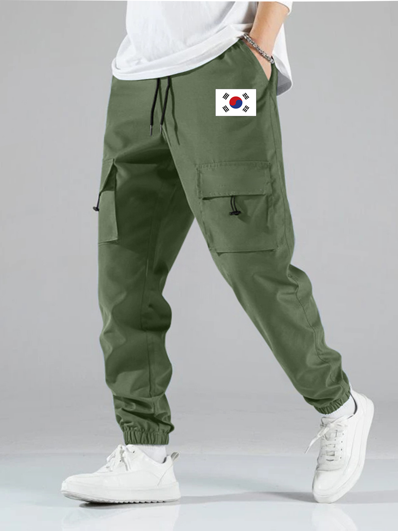 German Flag-Inspired Men's Casual Cargo Pants - Stylish & Comfortable, Perfect for All Seasons