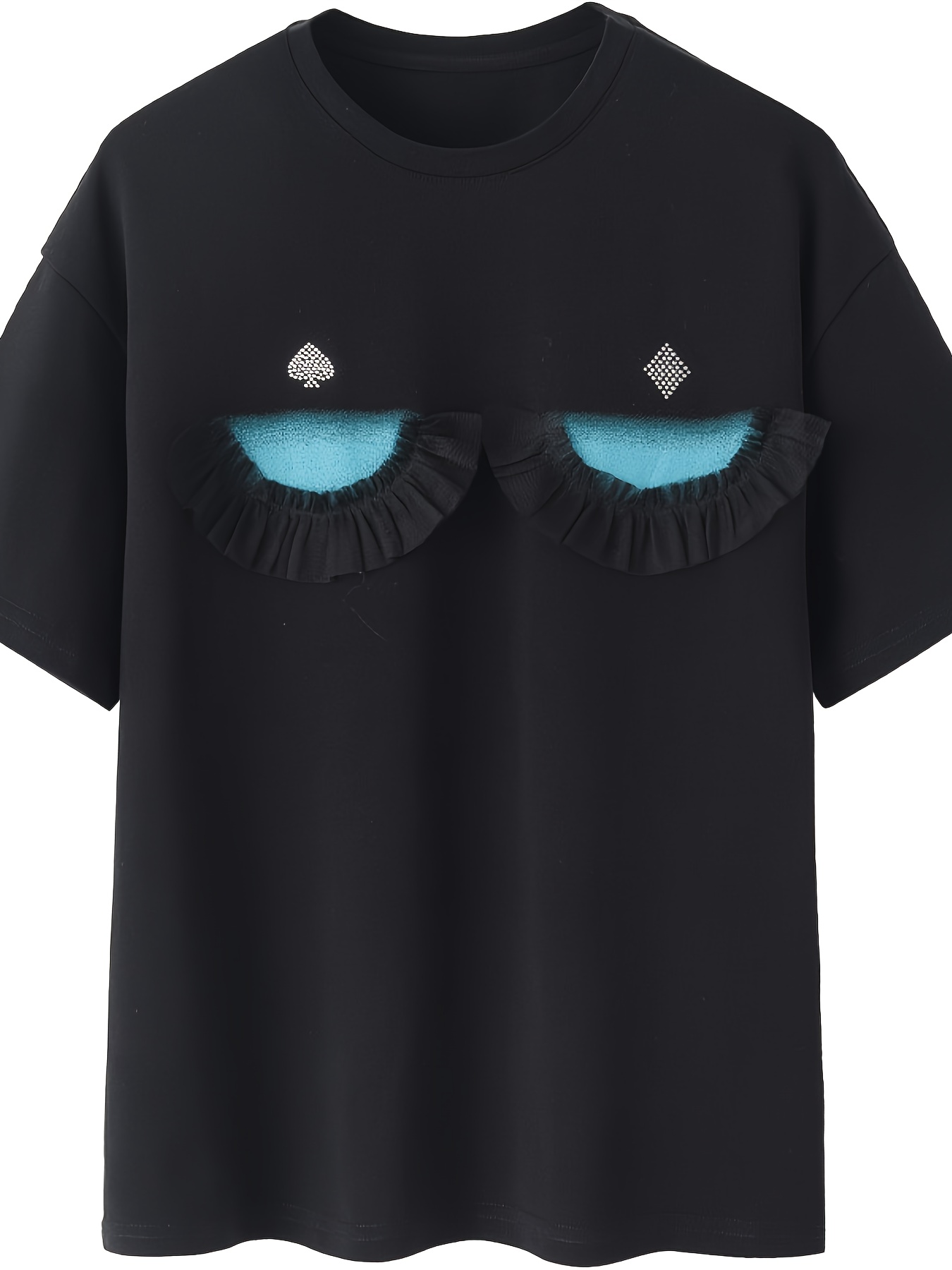 Graphic Print Crew Neck T-shirt, Stylish Short Sleeve Casual Top For Summer & Spring, Women's Clothing