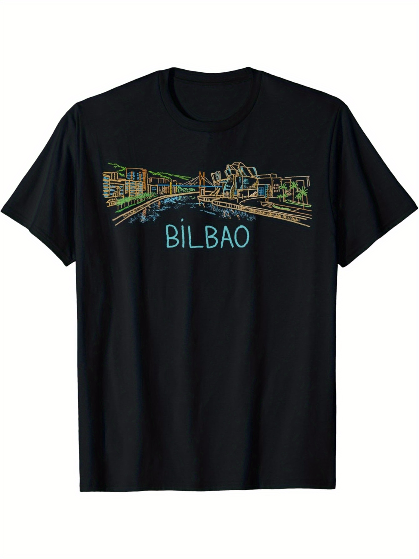Bilbao Spain Unique Hand Drawn Art Gift Men Women T-Shirt