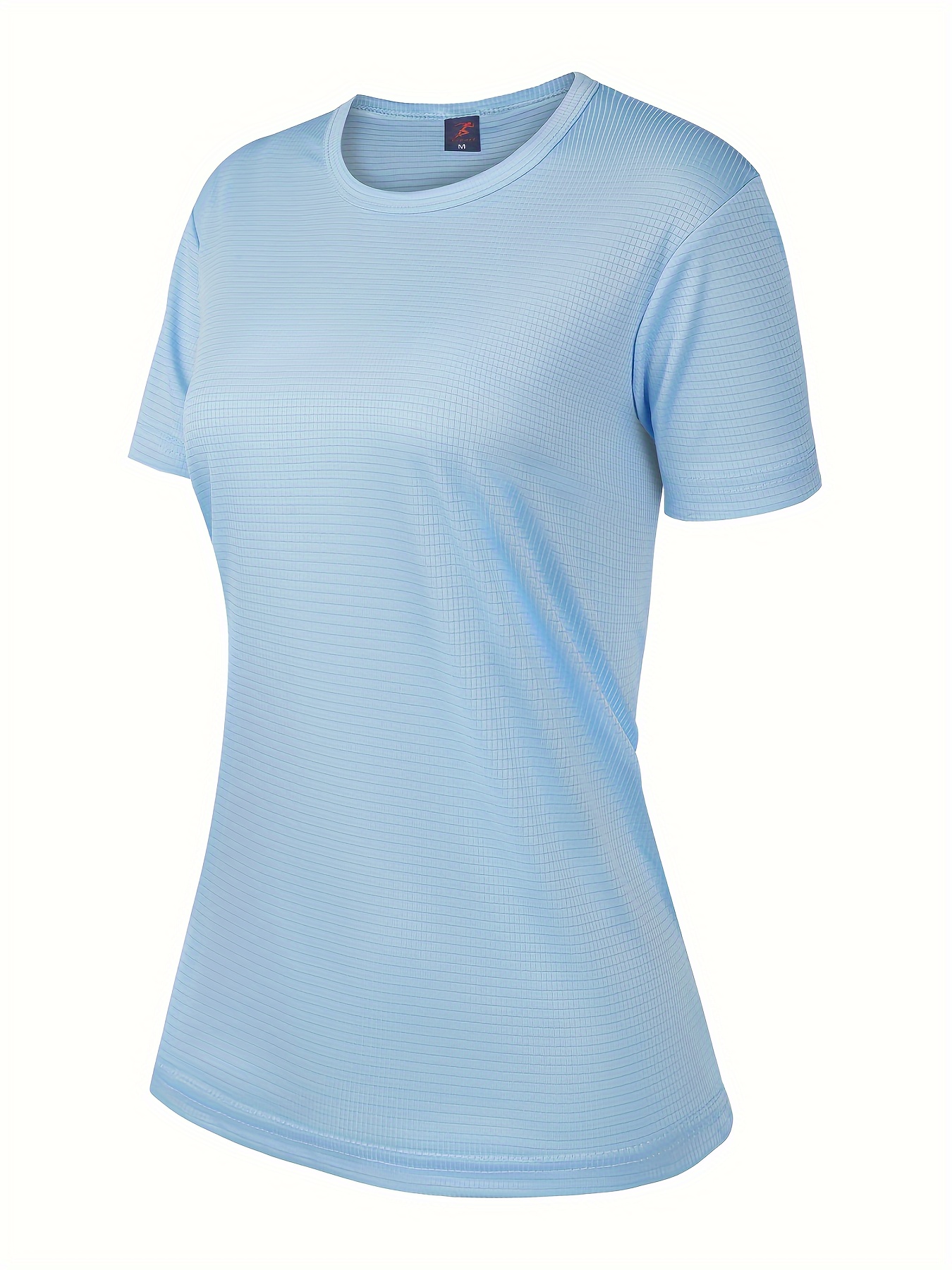 6 Pack Quick Dry Athletic T-shirt, Casual Crew Neck Short Sleeve Basic T-shirt, Women's Clothing