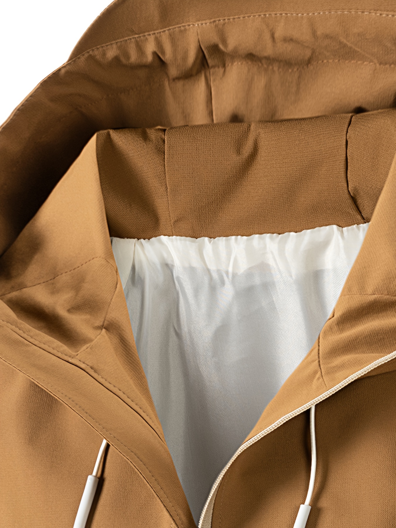 Men's Casual Zip-Up Hooded Jacket, Breathable Lightweight Multi-Pocket Jacket For Spring\u002FFall Outdoor Activity