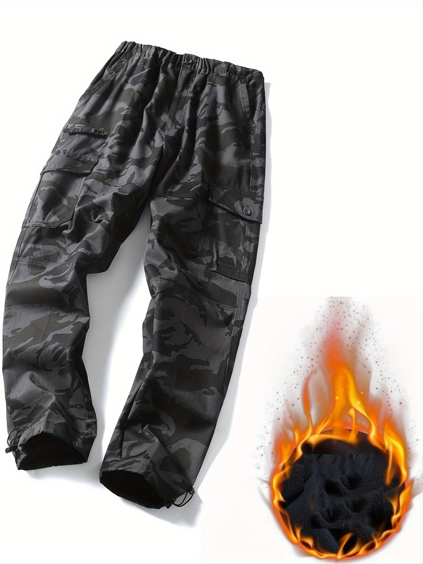 Relaxed Fit Cotton Cargo Pants - Multi Flap Pockets, Loose Straight Leg, Breathable, Water-Resistant, Durable, Comfortable Outdoor Work Pants for Hiking, Fishing, Angling, and Casual Wear