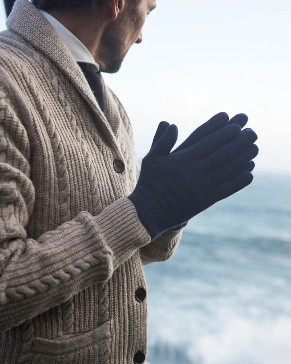 Handschoenen wol blauw