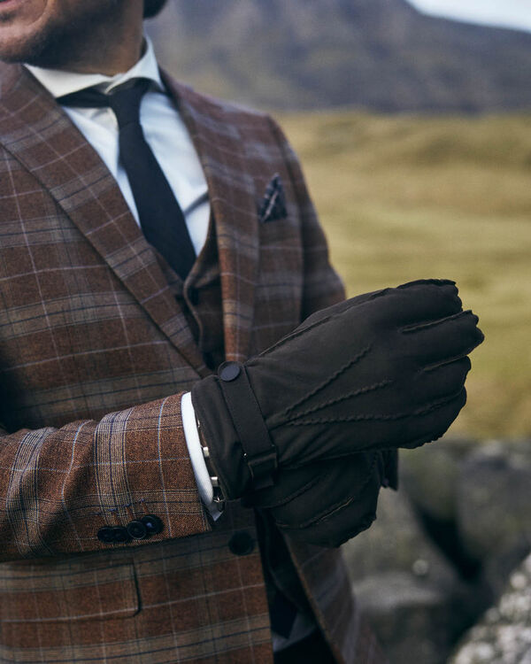 Handschoenen suède donkerbruin