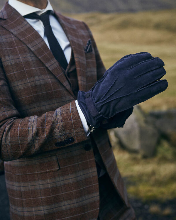 Handschoenen suède blauw