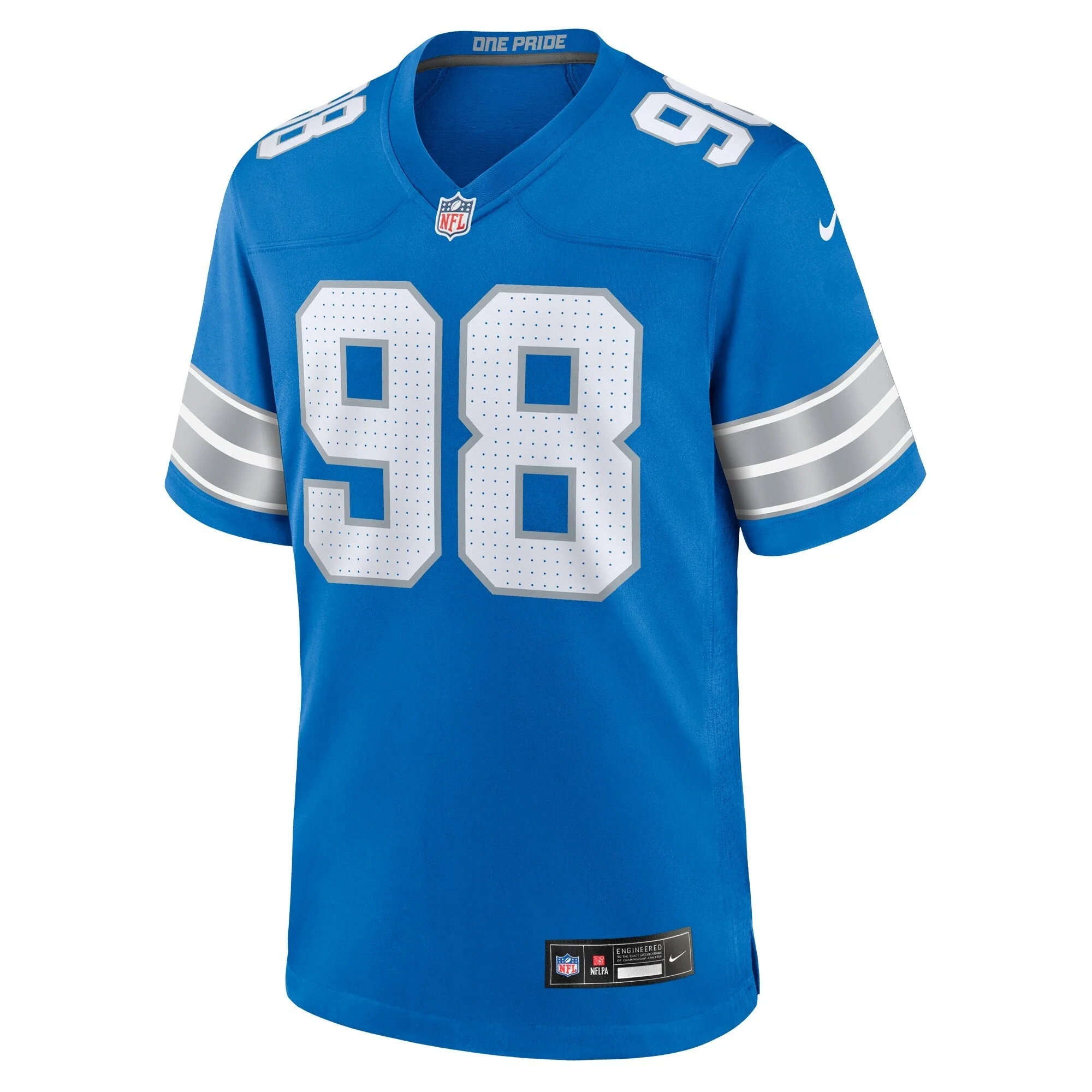 D.J. Reader Detroit Lions Nike Team Game Jersey -  Blue