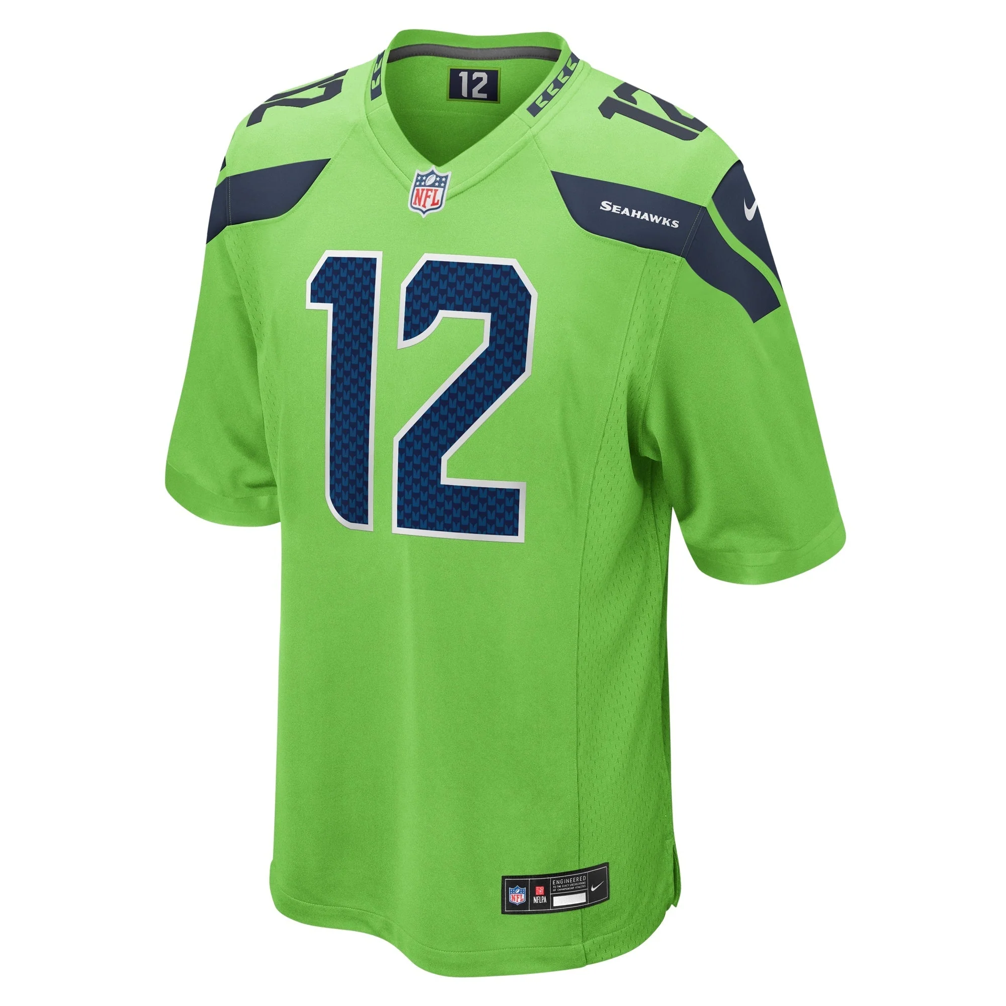 12s Seattle Seahawks Nike  Game Jersey - Neon Green