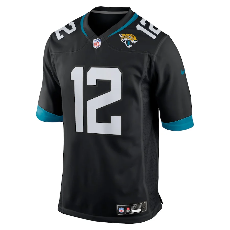 Men's Jacksonville Jaguars Travis Hunter Nike Black 2025 NFL active First Round Pick Alternate Game Player Jersey
