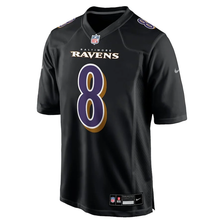Lamar Jackson 8 Baltimore Ravens Fashion Game Jersey - Black